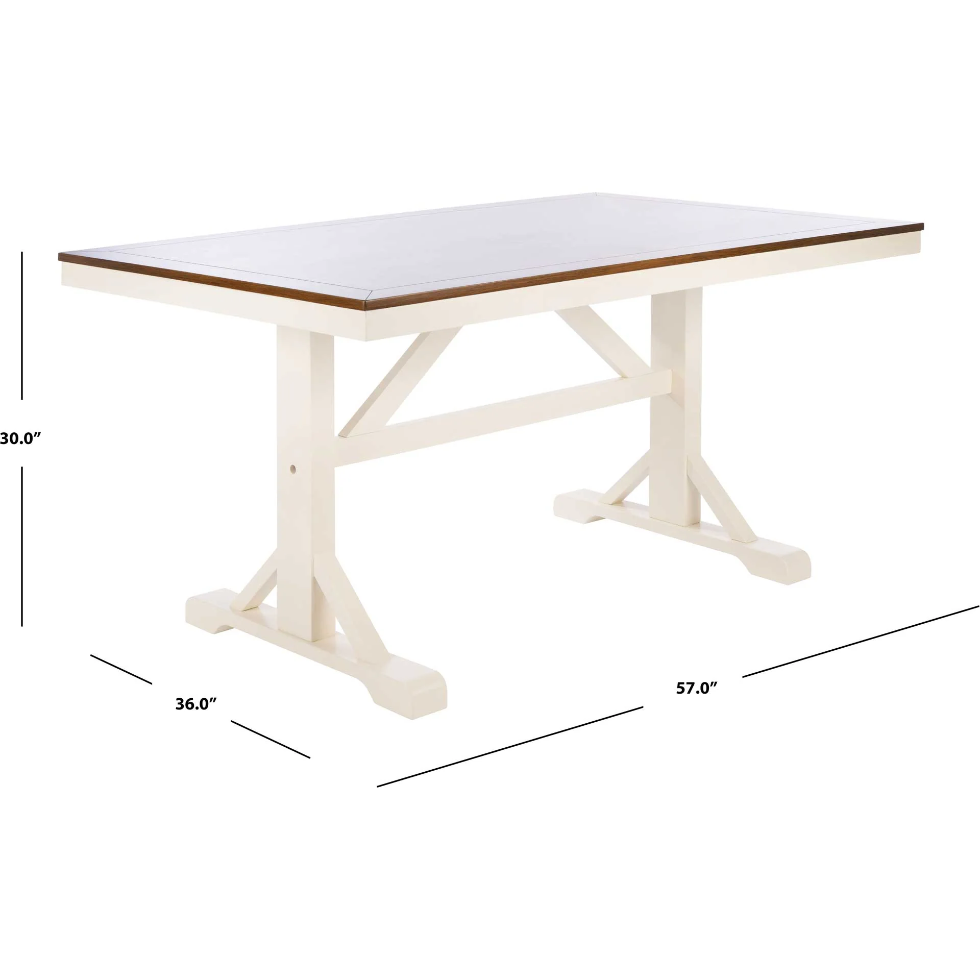 Akito Rectangle Dining Table White/Natural - Image 8