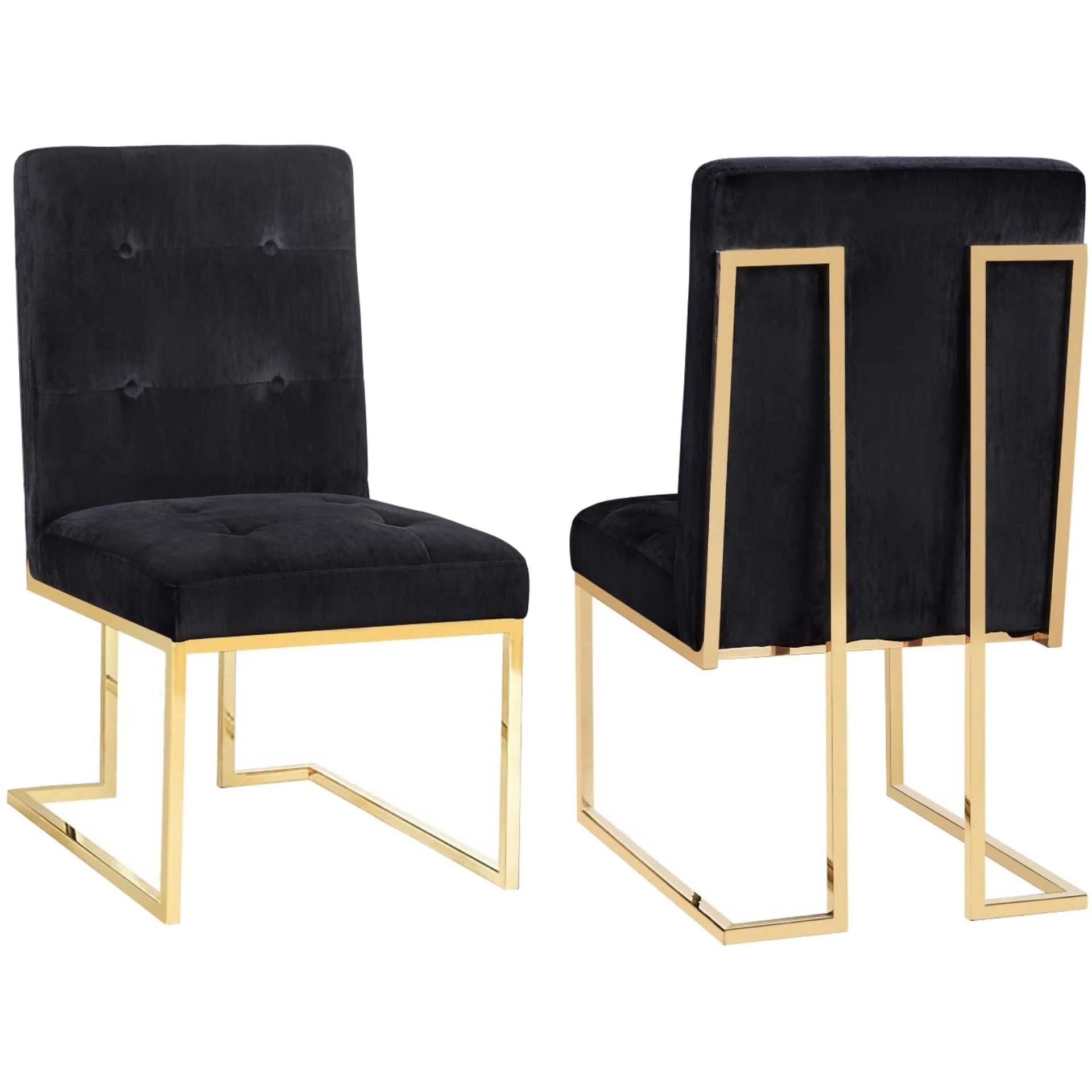 Akito Velvet Chair Black (Set of 2) - Image 3