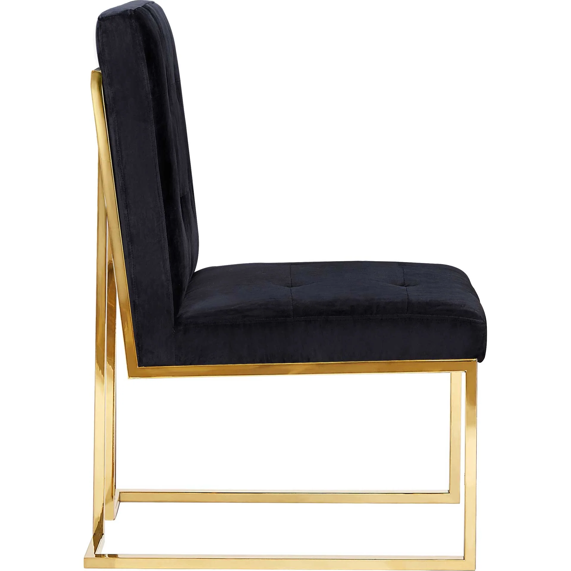 Akito Velvet Chair Black (Set of 2) - Image 5