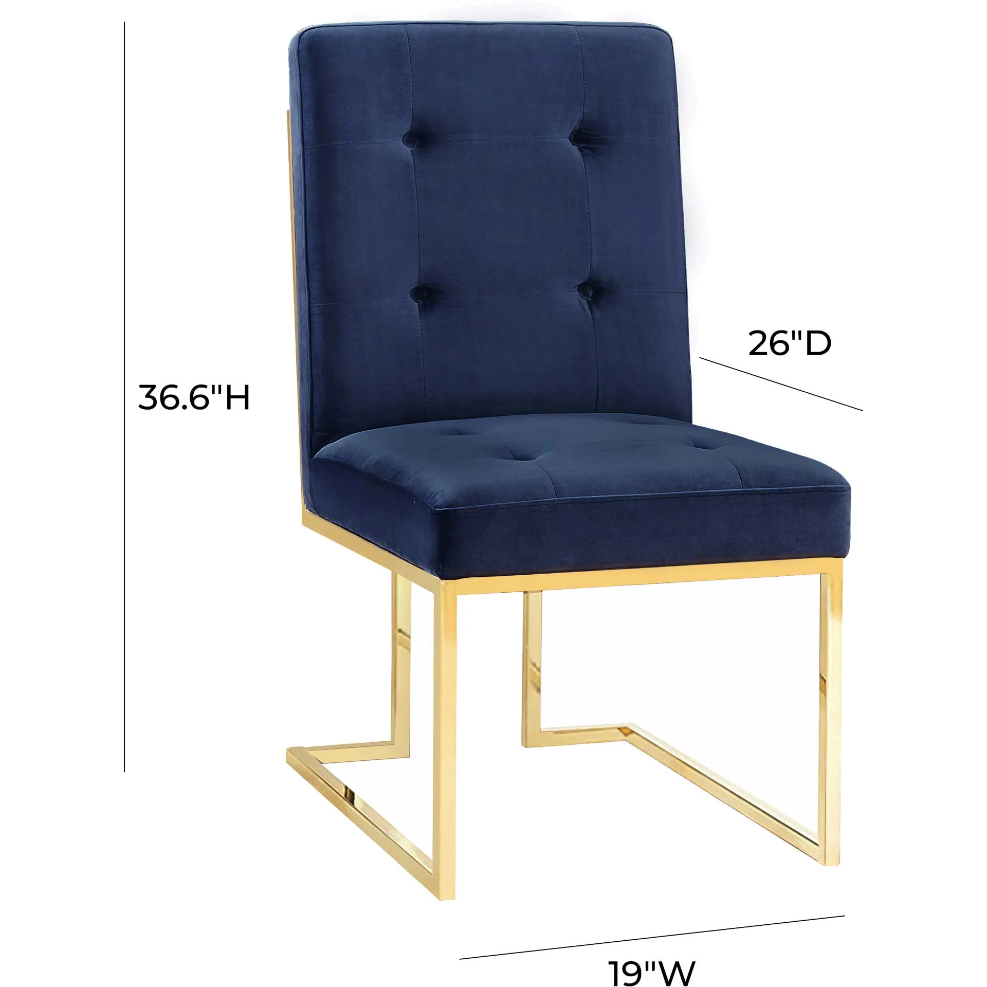 Akito Velvet Chair Navy (Set of 2) - Image 7