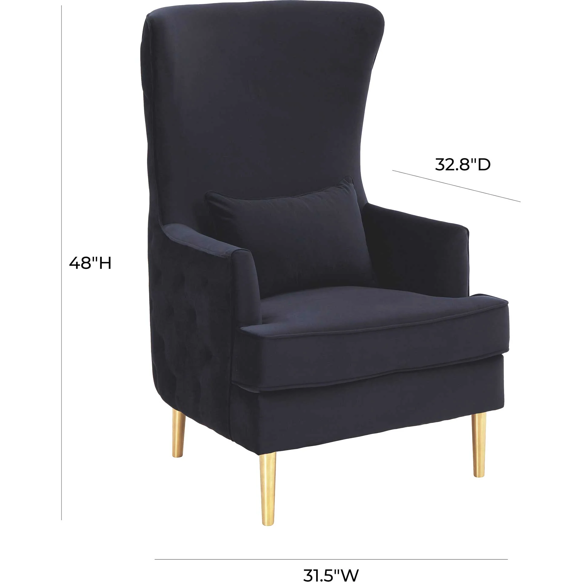 Alaia Tall Tufted Back Chair Black - Image 6