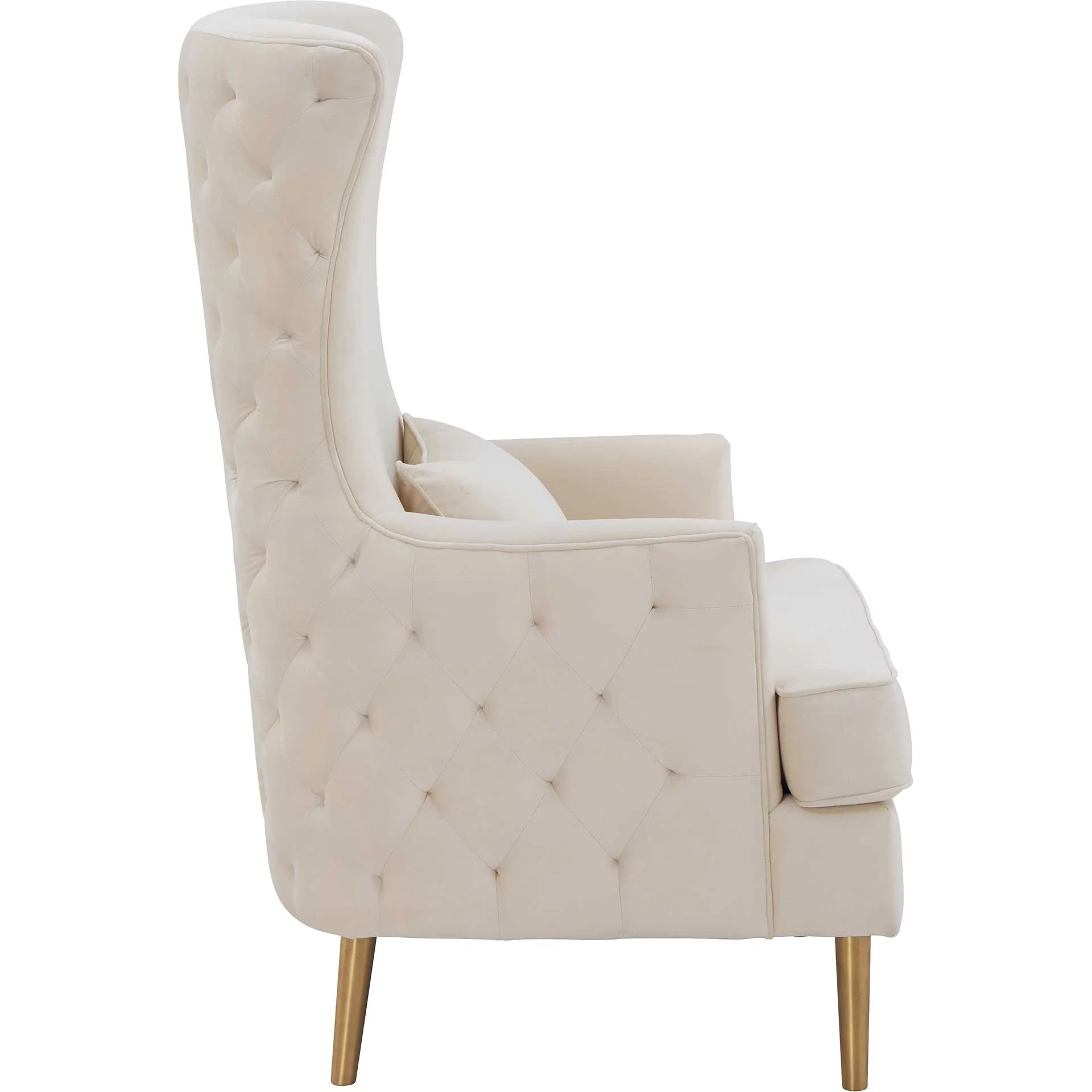 Alaia Tall Tufted Back Chair Cream - Image 3