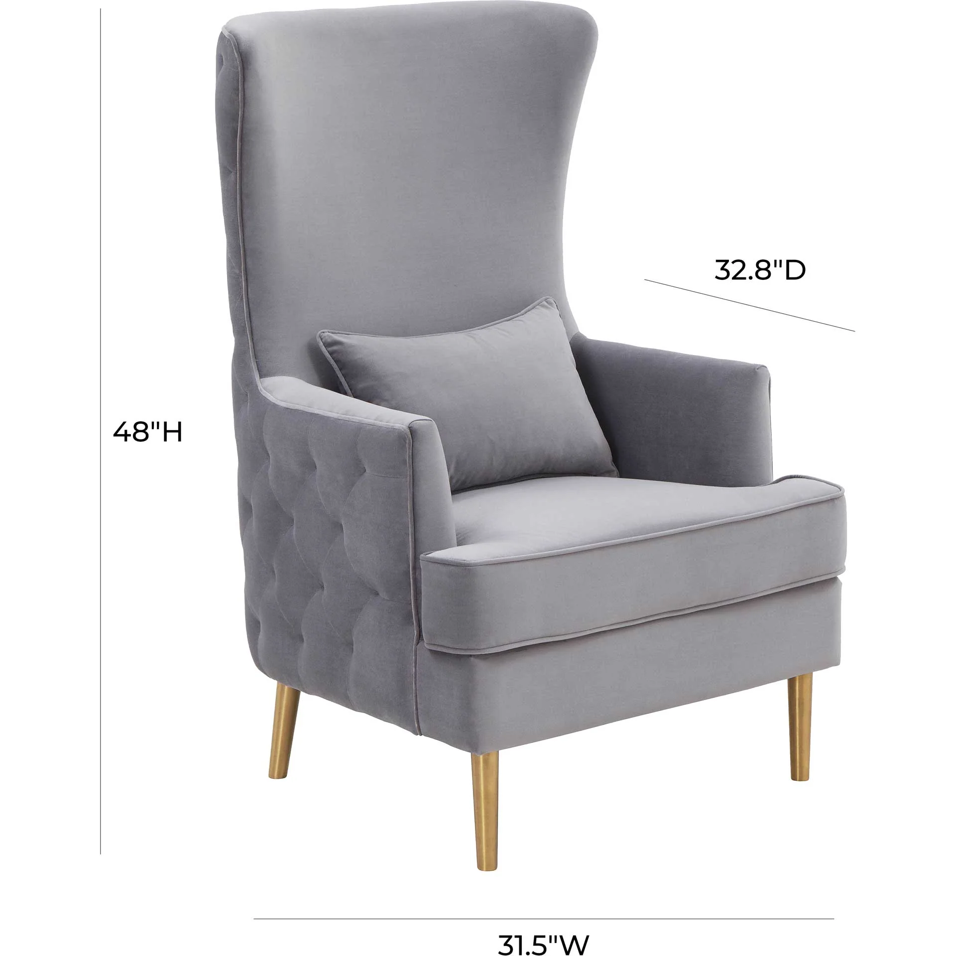 Alaia Tall Tufted Back Chair Gray - Image 6