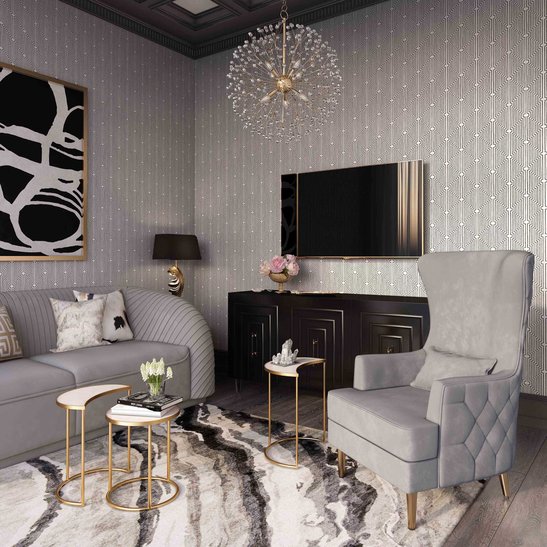 Alaia Tall Tufted Back Chair Gray - Image 7