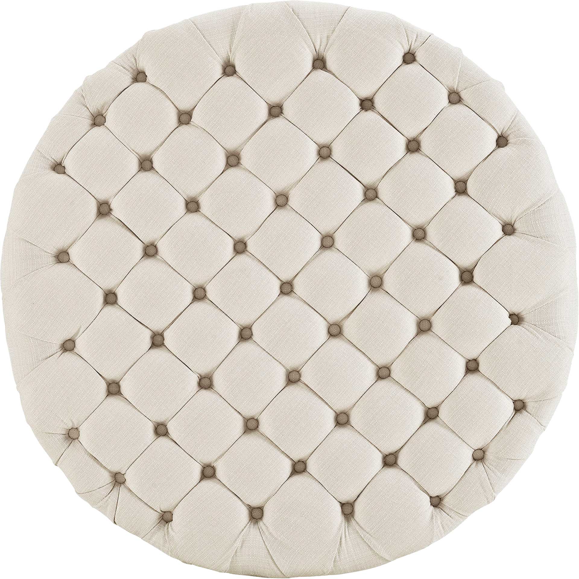 Alain Upholstered Fabric Ottoman Beige - Image 3
