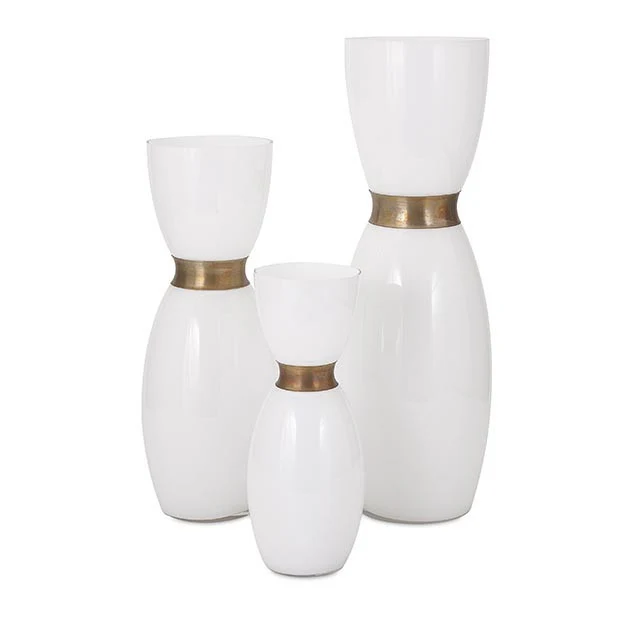 Alamance White Glass Vase Large - Image 2