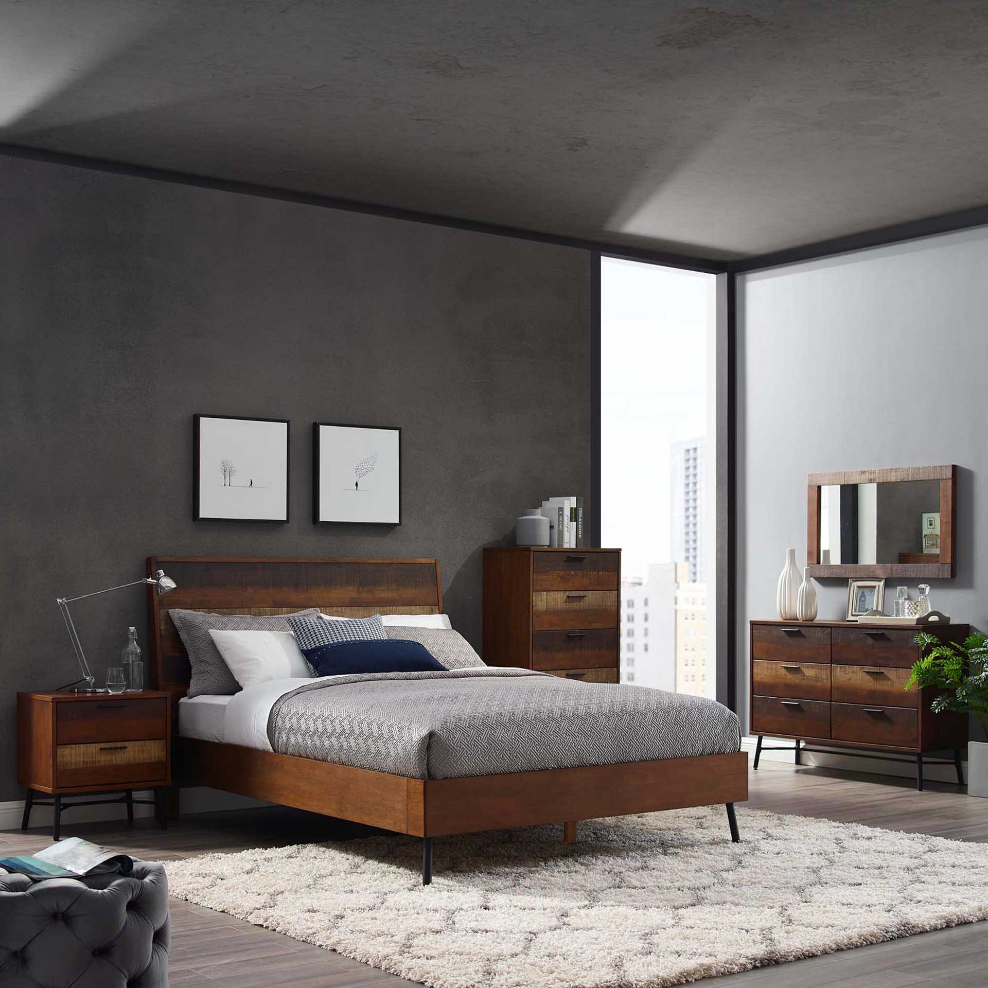 Alamosa Rustic Wood Bed Walnut - Image 6