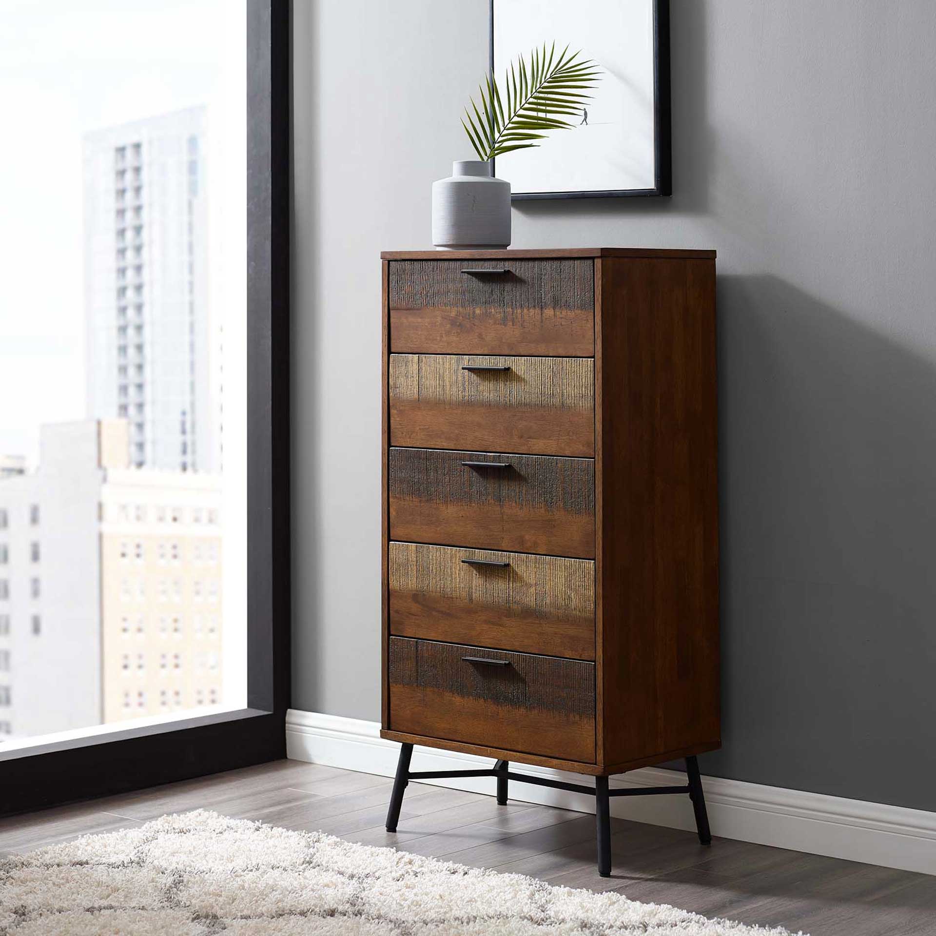 Alamosa Rustic Wood Chest Walnut - Image 5