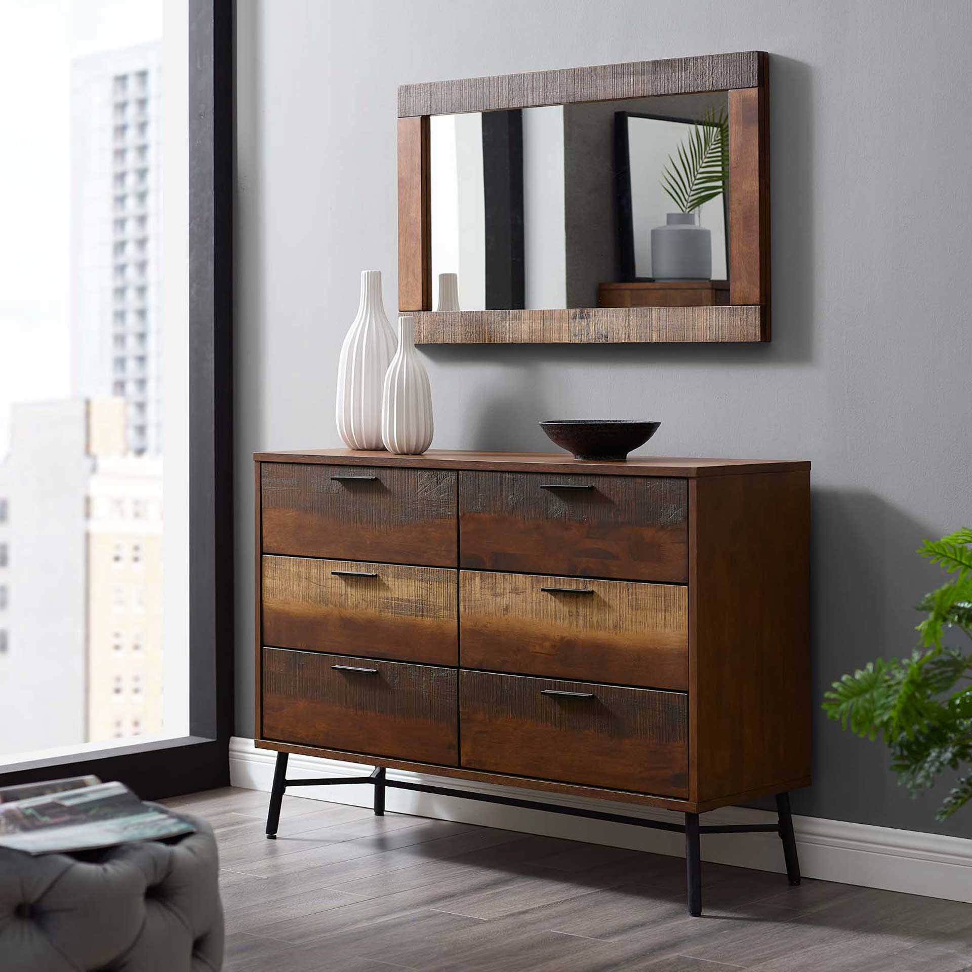 Alamosa Rustic Wood Dresser Walnut - Image 5