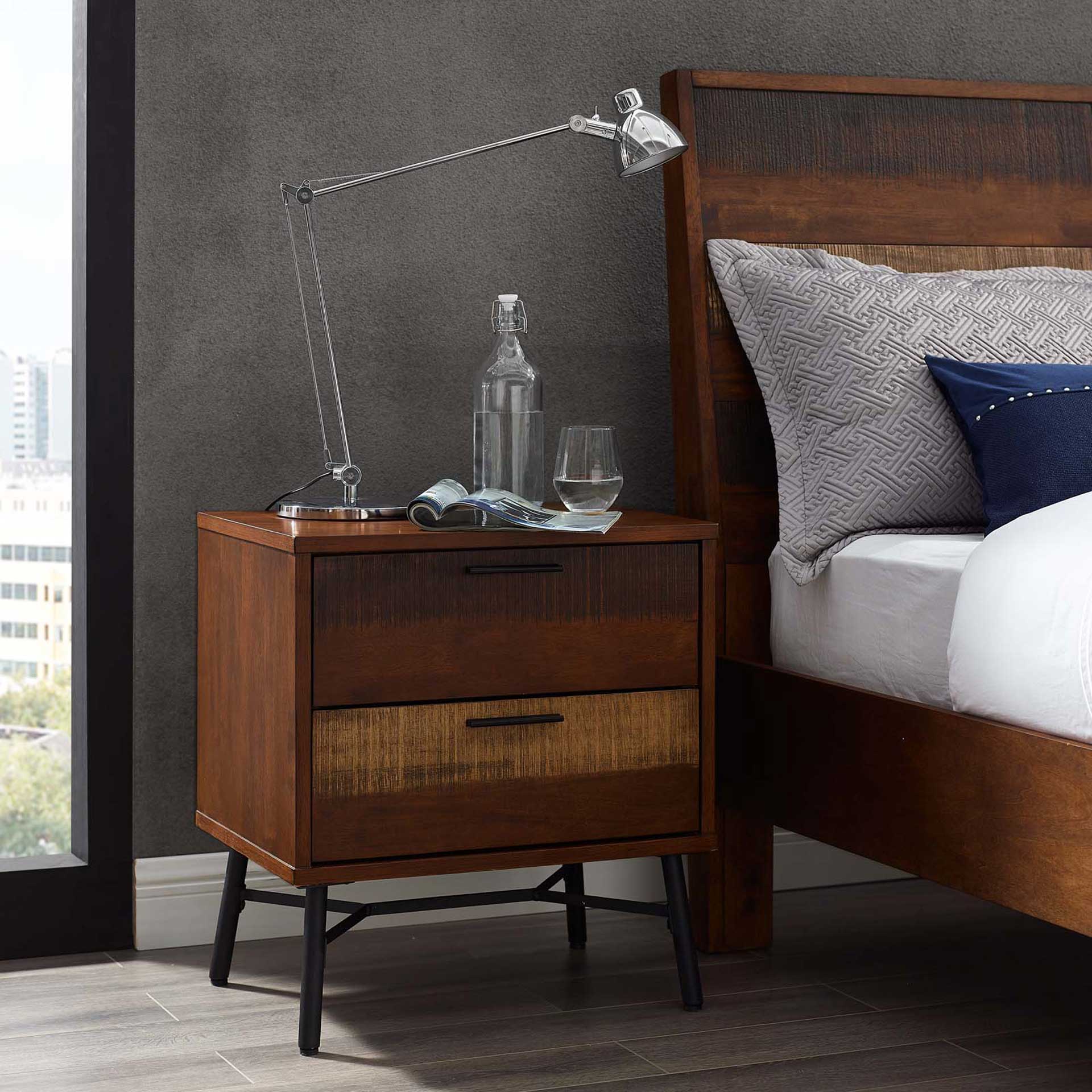 Alamosa Rustic Wood Nightstand Walnut - Image 5