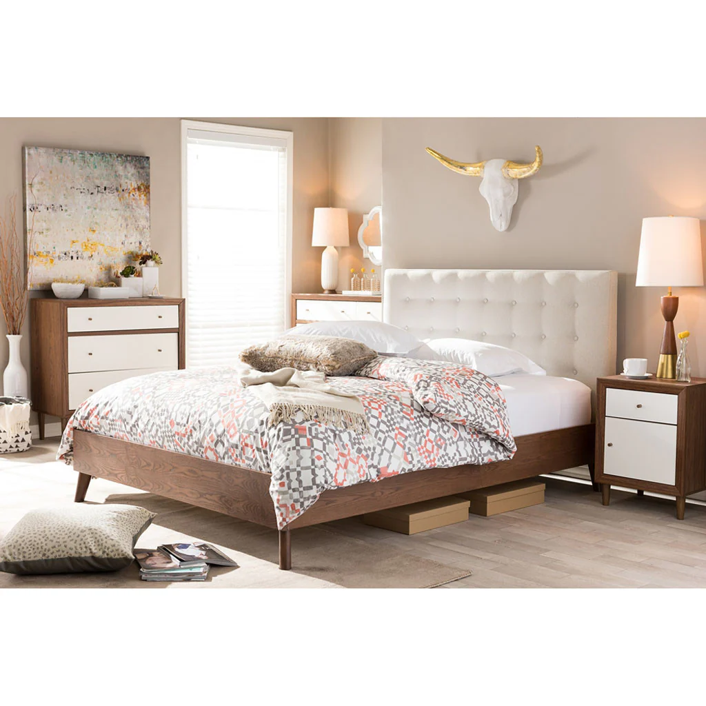 Alan Platform Bed Beige - Image 5