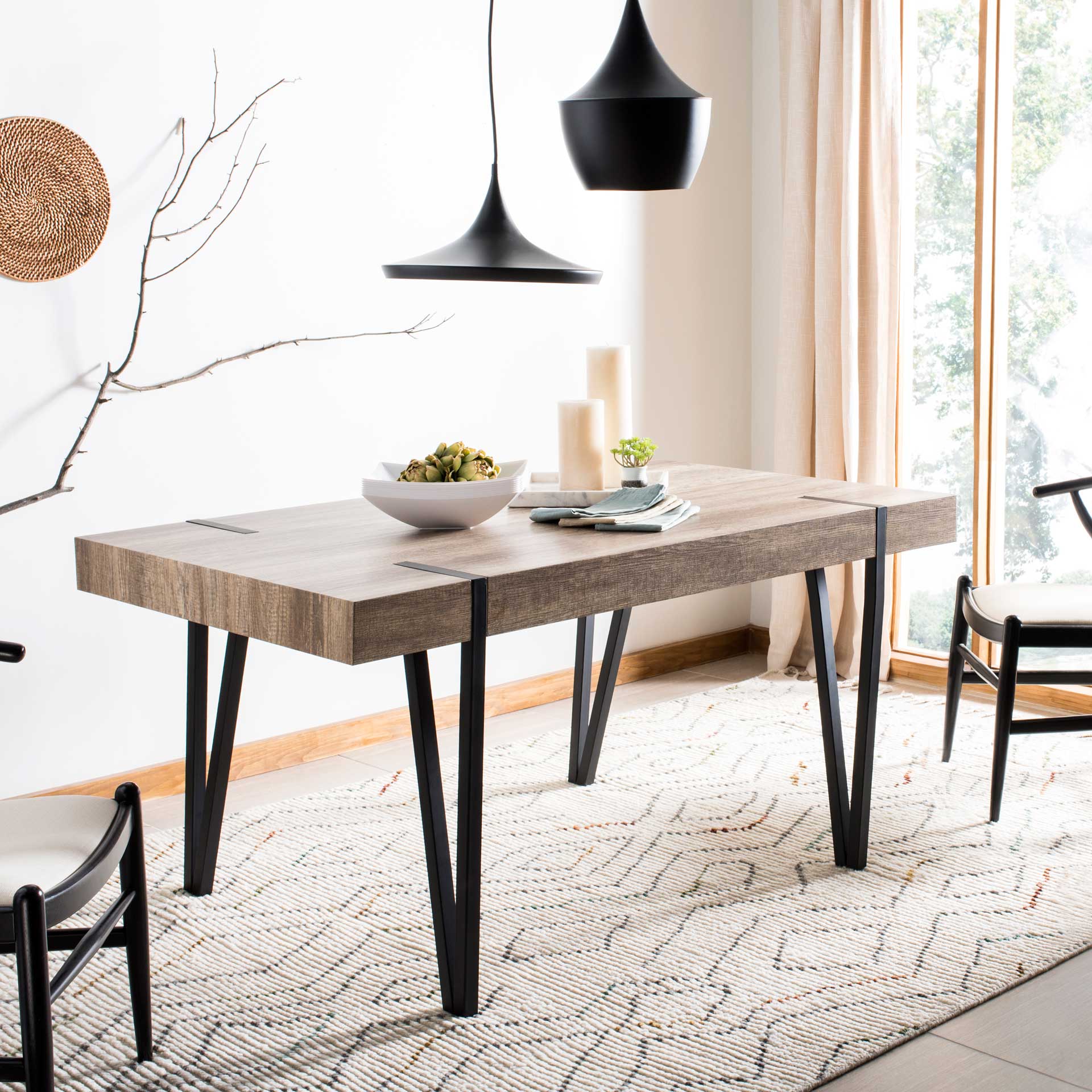 Alan Wood Top Dining Table Canyon Gray - Image 4