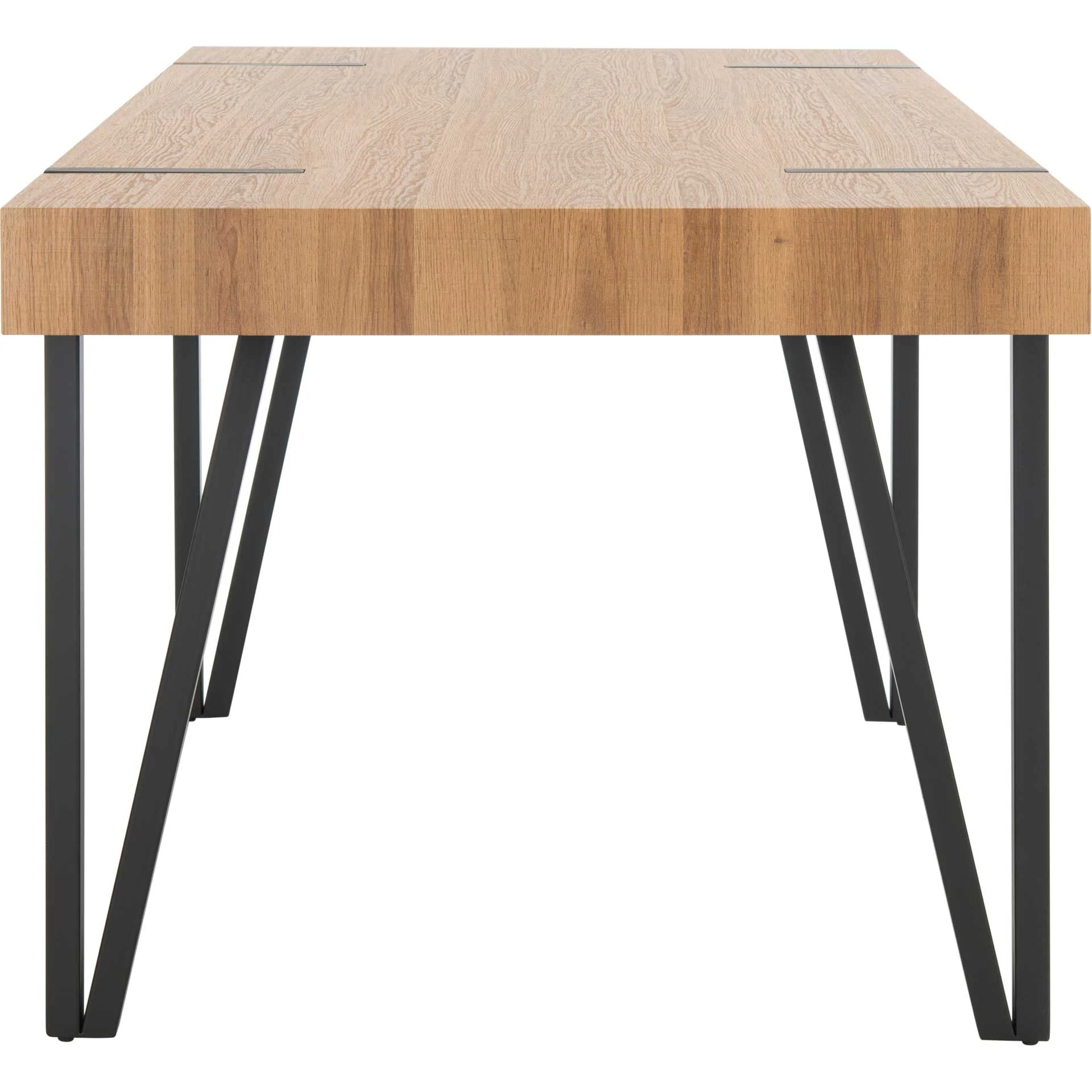 Alan Wood Top Dining Table Natural Brown/Black - Image 2