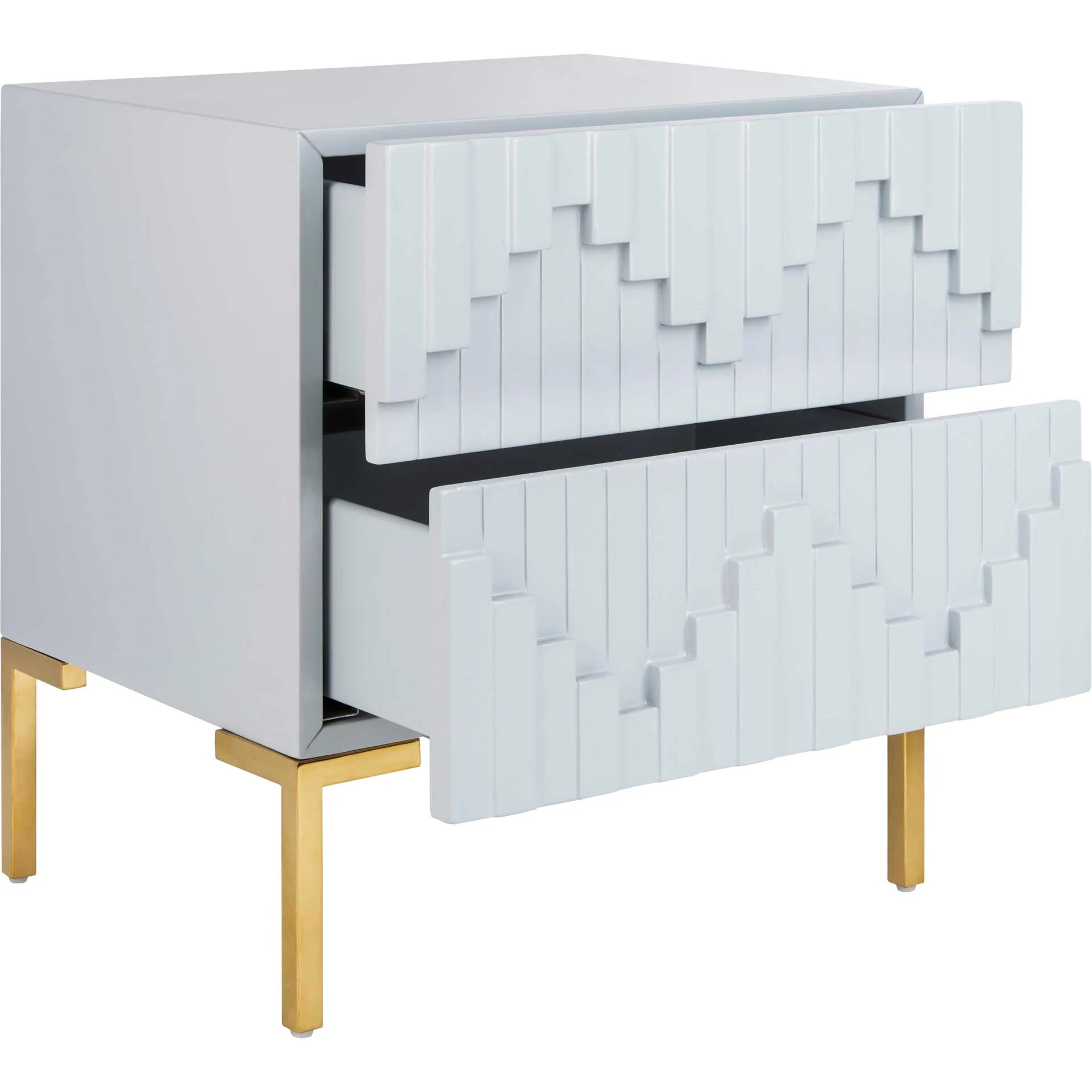 Alana Zigzag Side Table Gray/Gold - Image 2