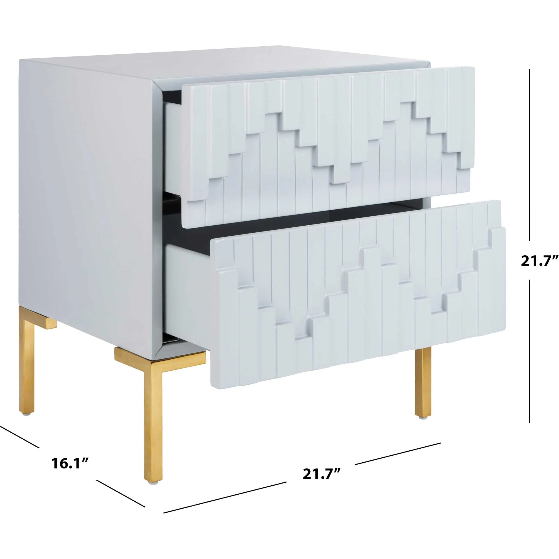 Alana Zigzag Side Table Gray/Gold - Image 8