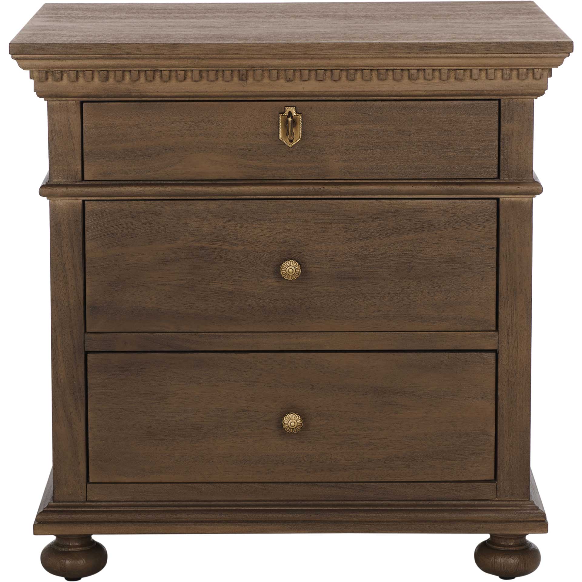 Alanis 3 Drawer Wood Nightstand Brown - Image 2