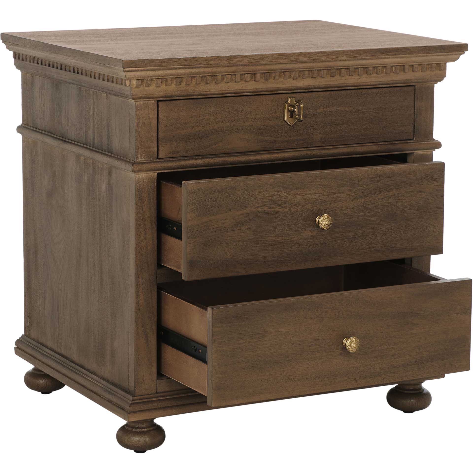 Alanis 3 Drawer Wood Nightstand Brown - Image 5