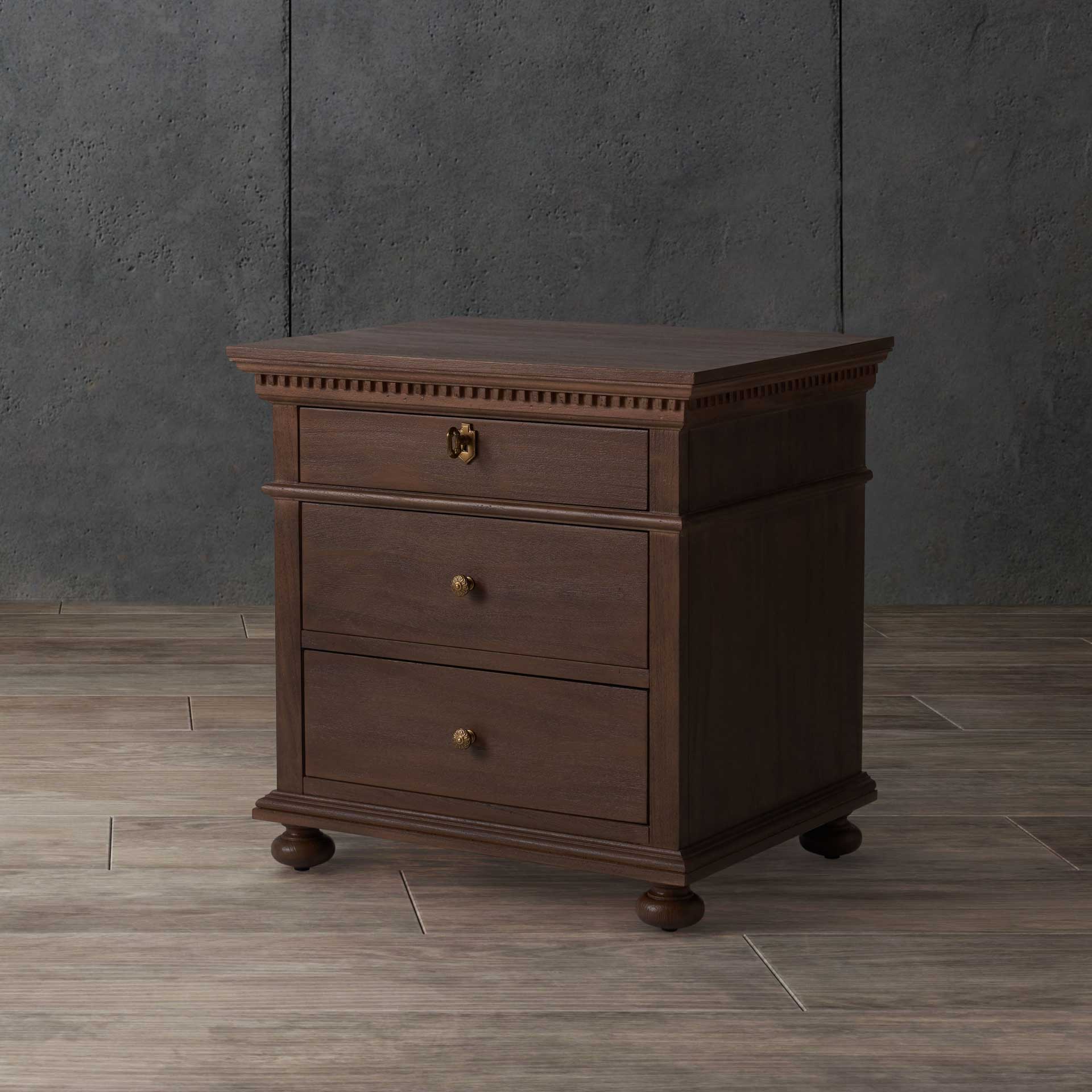 Alanis 3 Drawer Wood Nightstand Brown - Image 8
