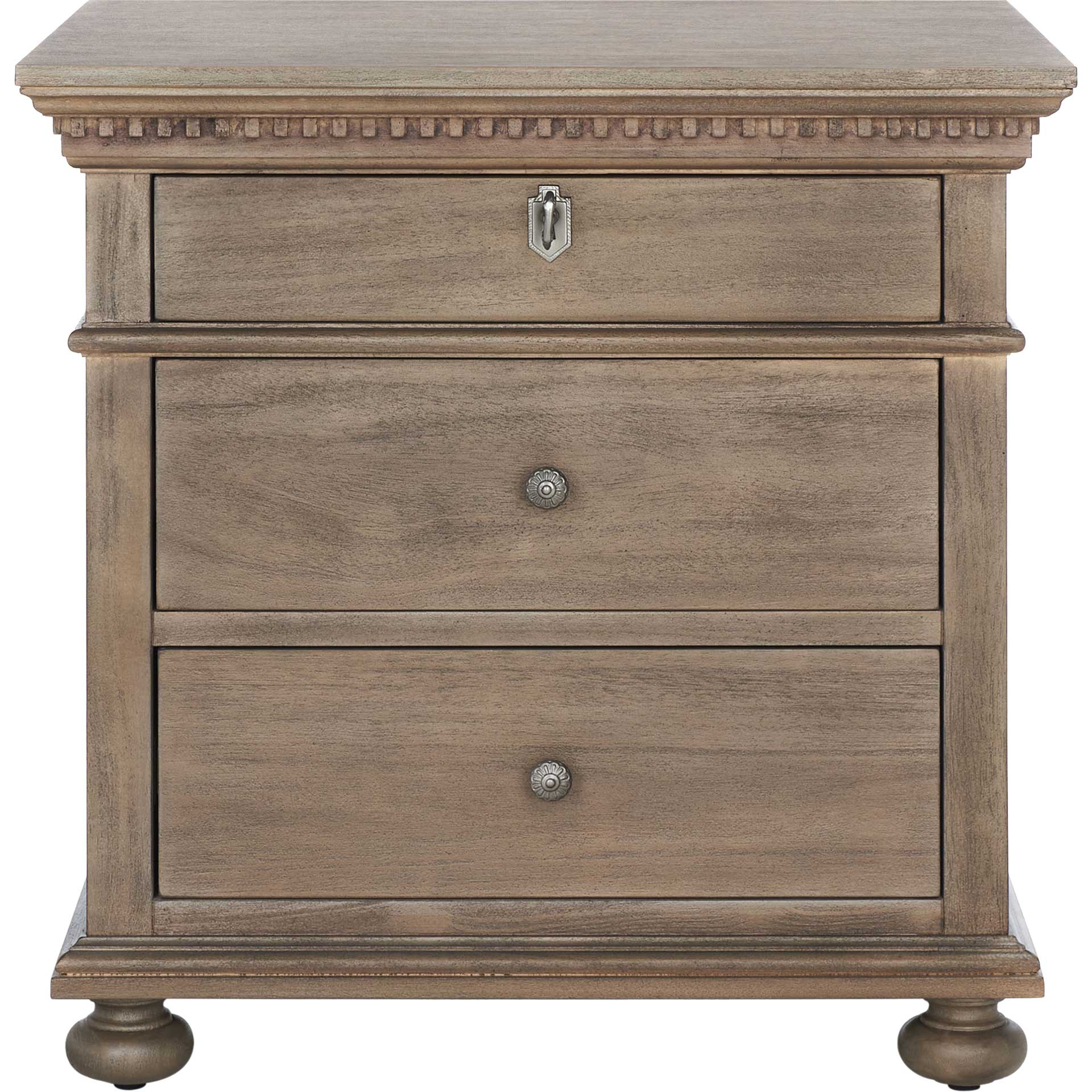 Alanis 3 Drawer Wood Nightstand Light Brown - Image 2