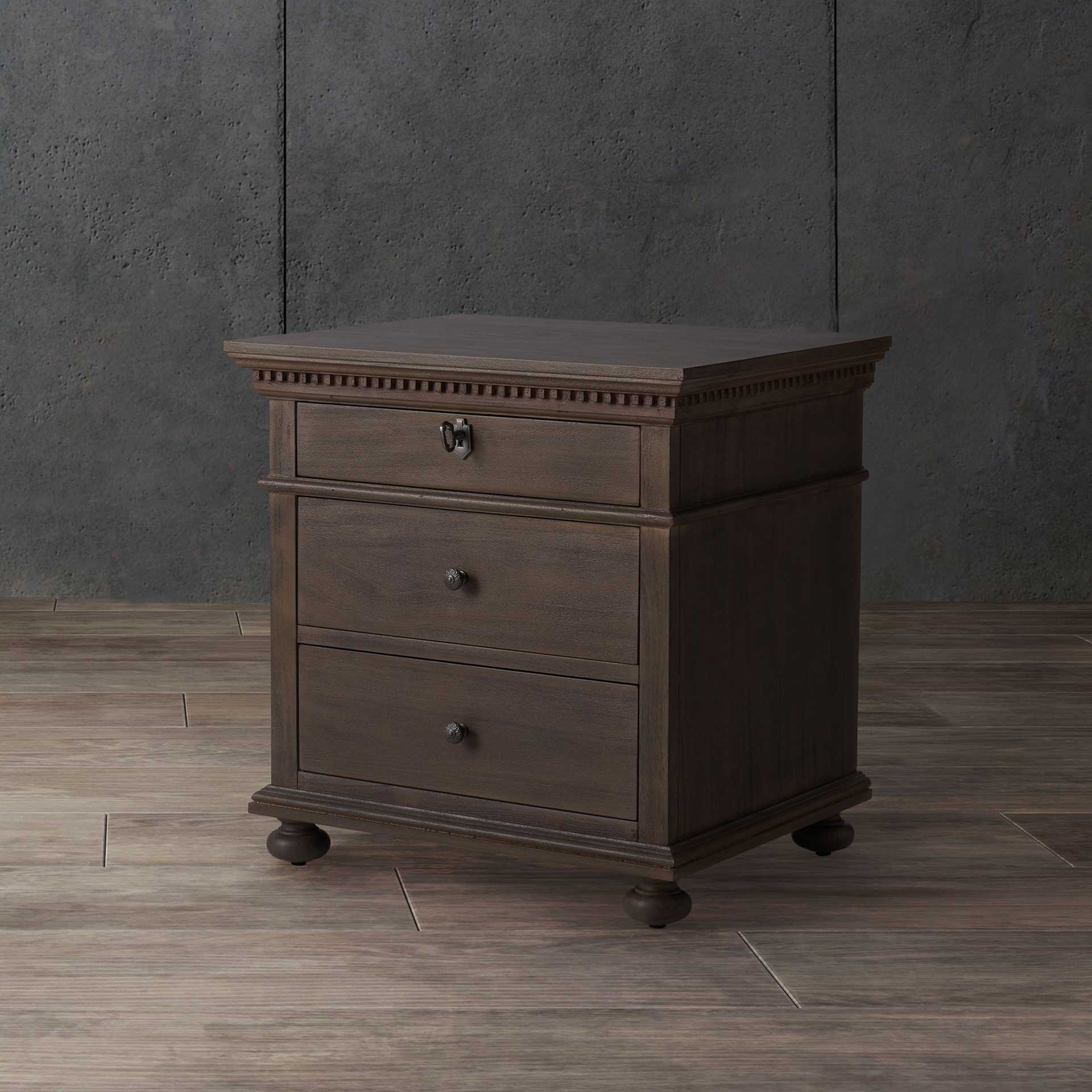 Alanis 3 Drawer Wood Nightstand Light Brown - Image 4
