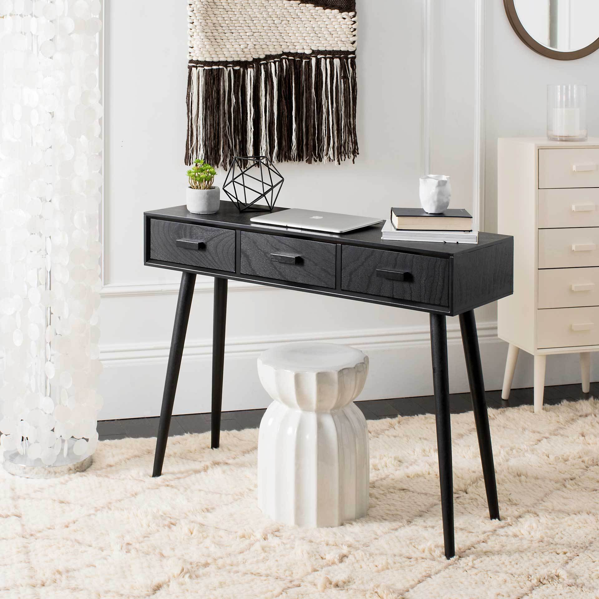 Alara 3 Drawer Console Table Black - Image 7