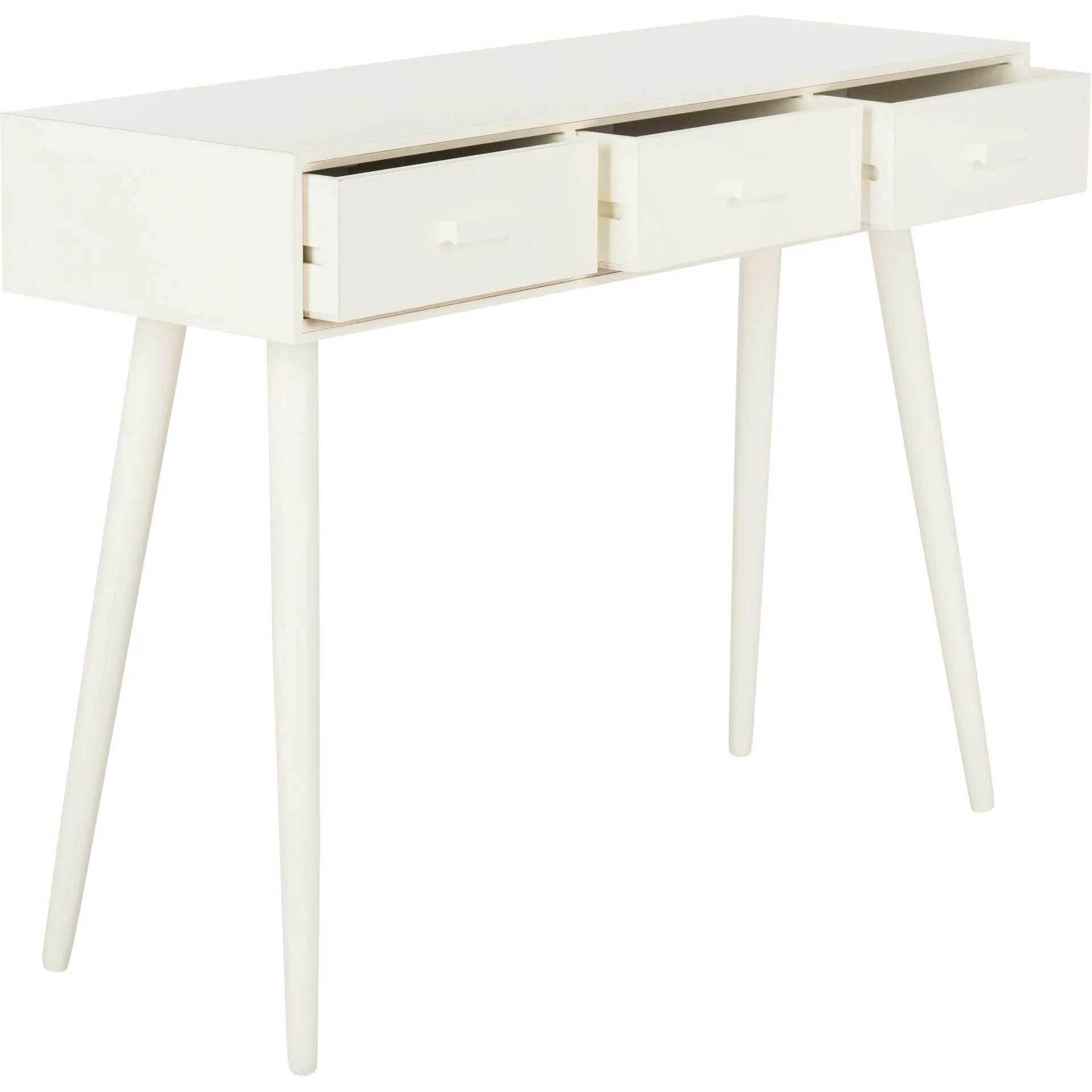 Alara 3 Drawer Console Table Distressed White - Image 2