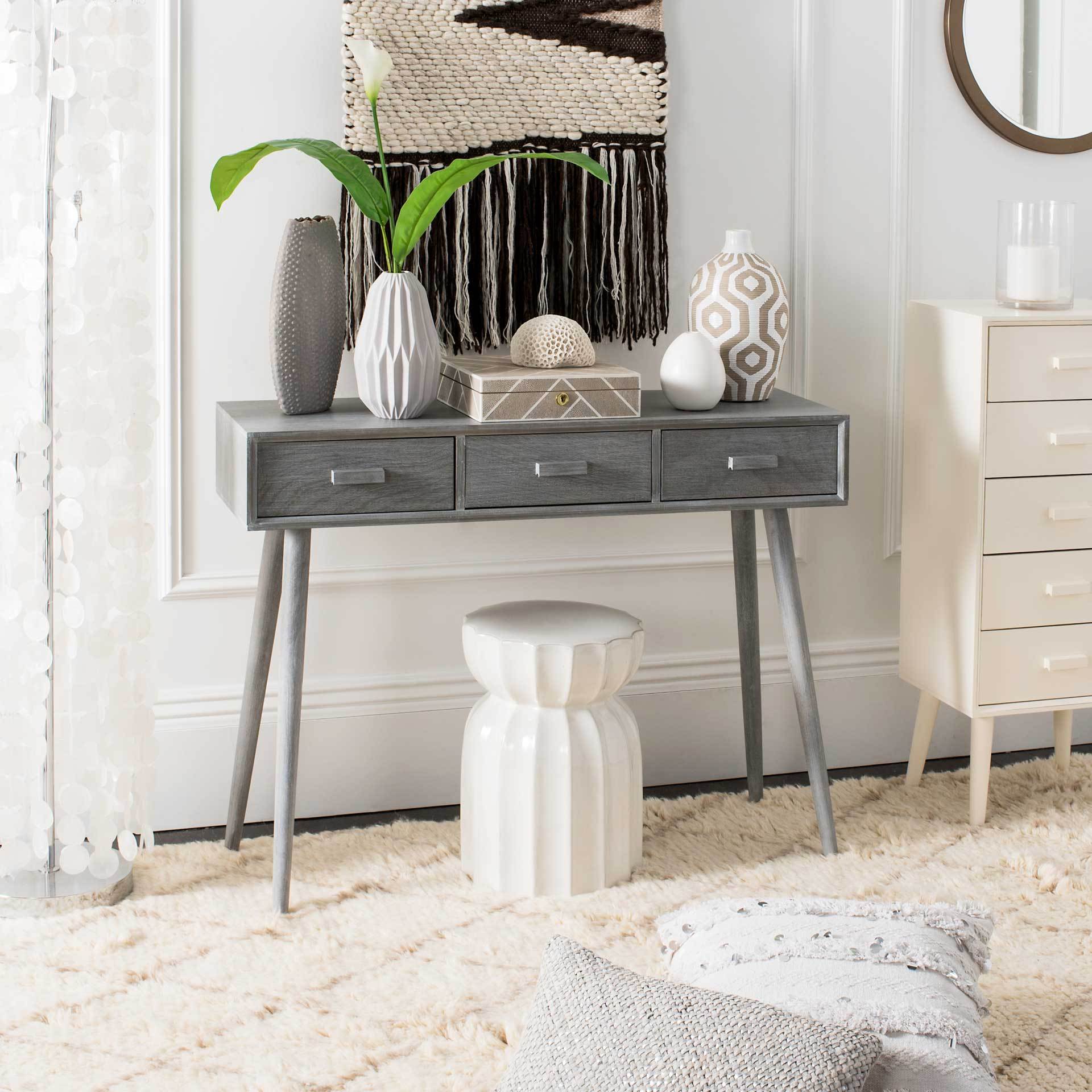 Alara 3 Drawer Console Table Slate Gray - Image 6
