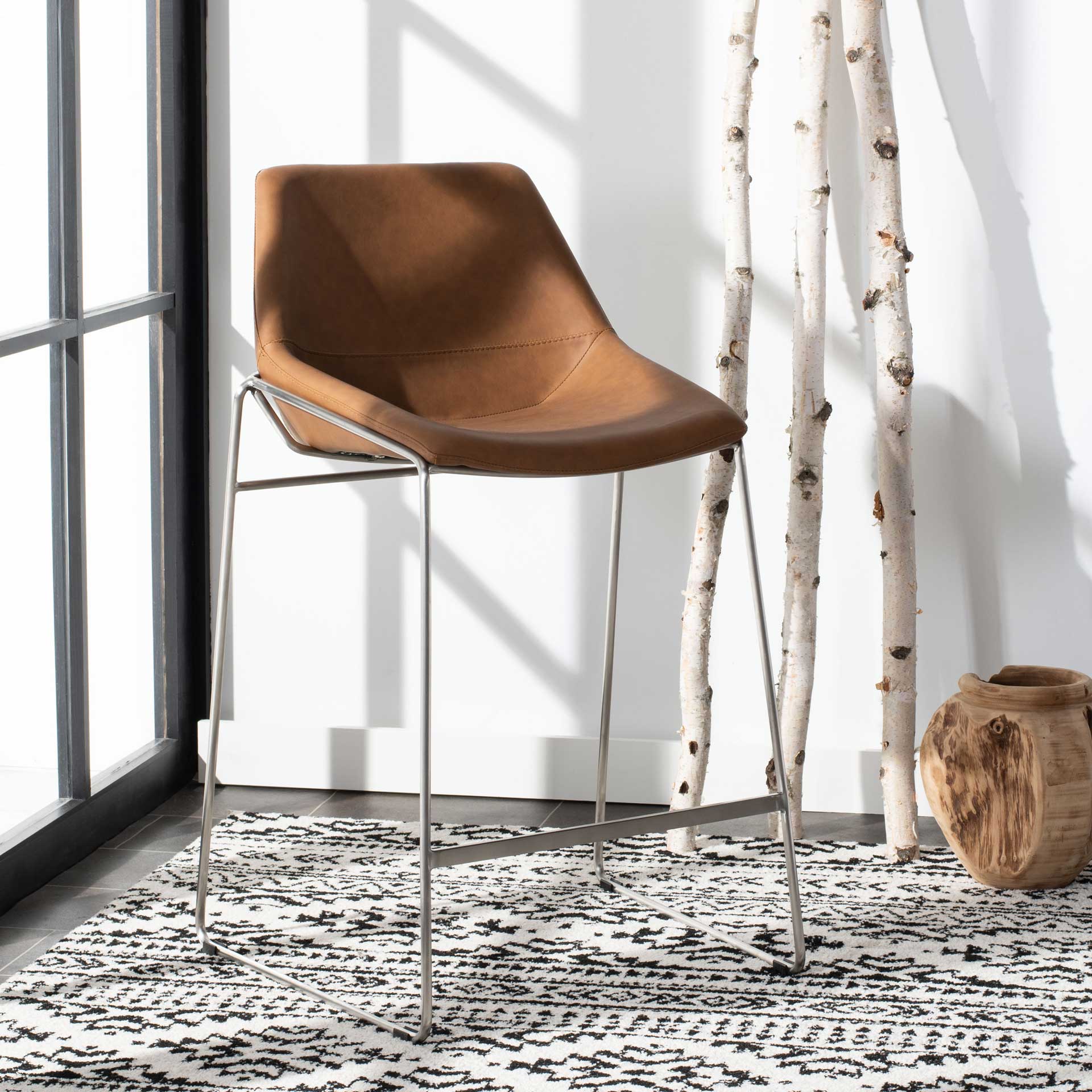 Alasdair Mid Century Bar Stool Matte Cigar Brown - Image 6