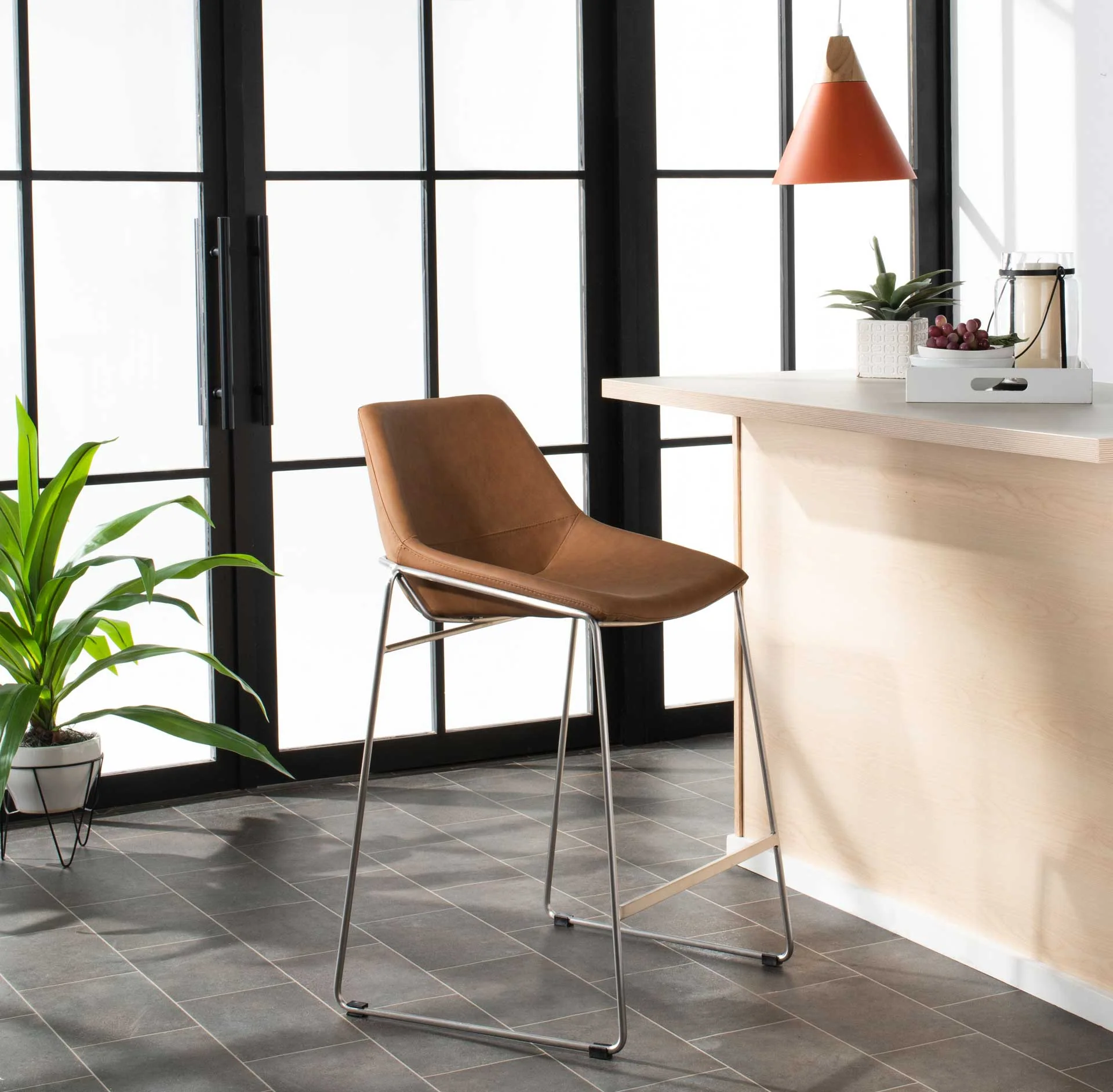 Alasdair Mid Century Bar Stool Matte Cigar Brown - Image 7