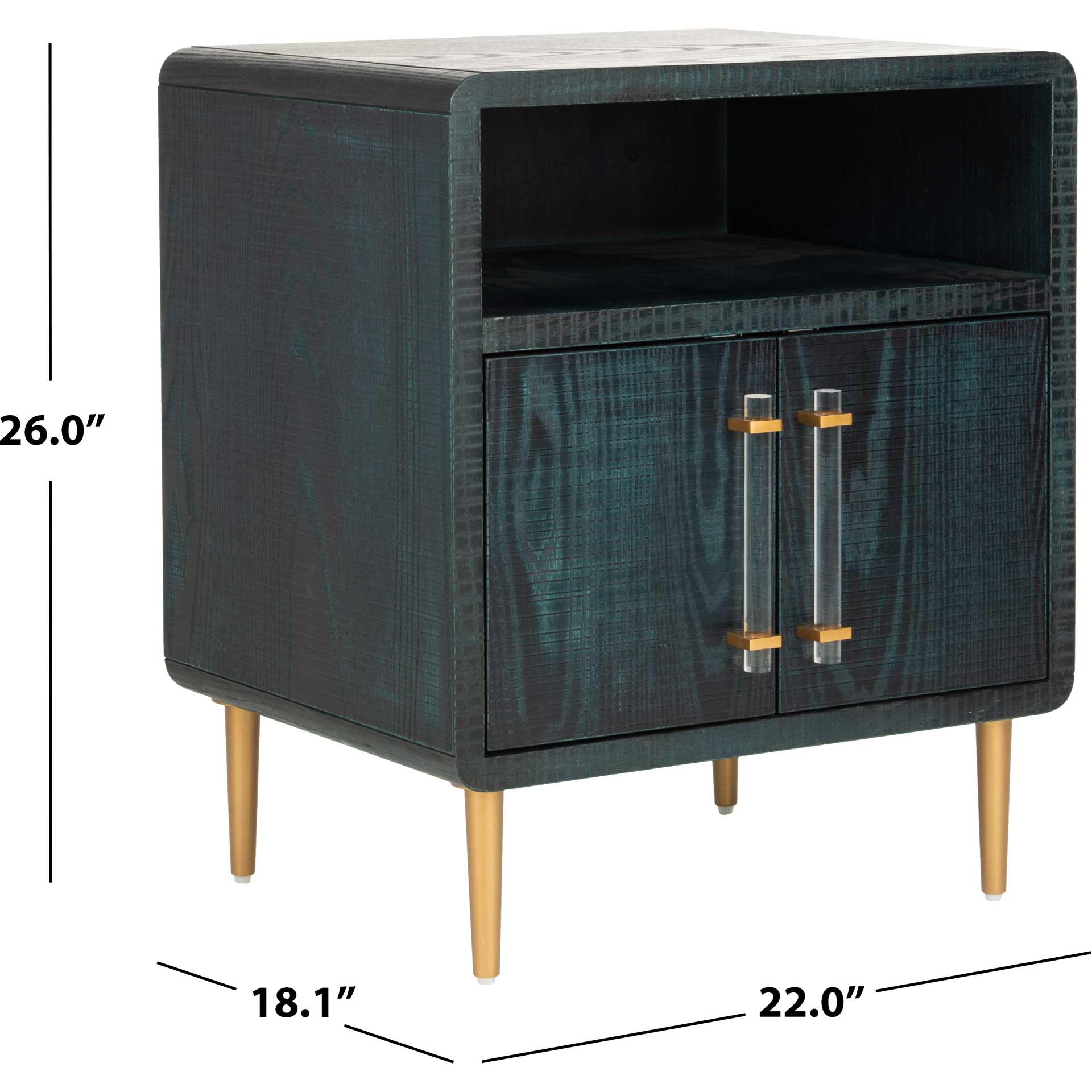 Alayah 2 Door Nightstand Indigo/Gold - Image 8