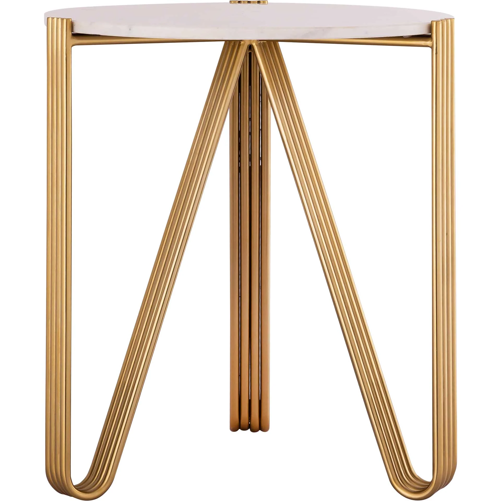 Alayna Marble Side Table Gold/White - Image 2