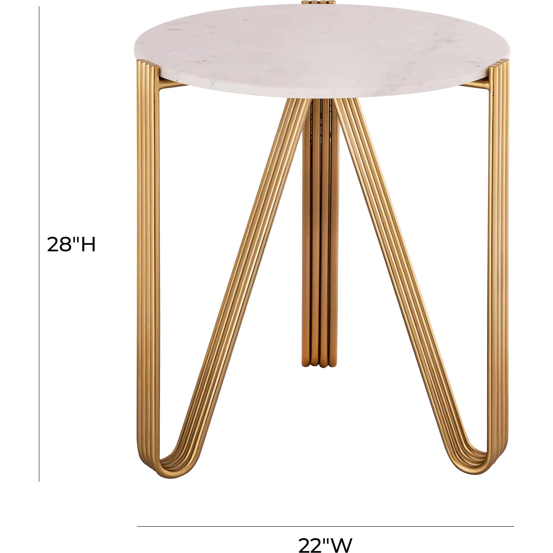 Alayna Marble Side Table Gold/White - Image 6