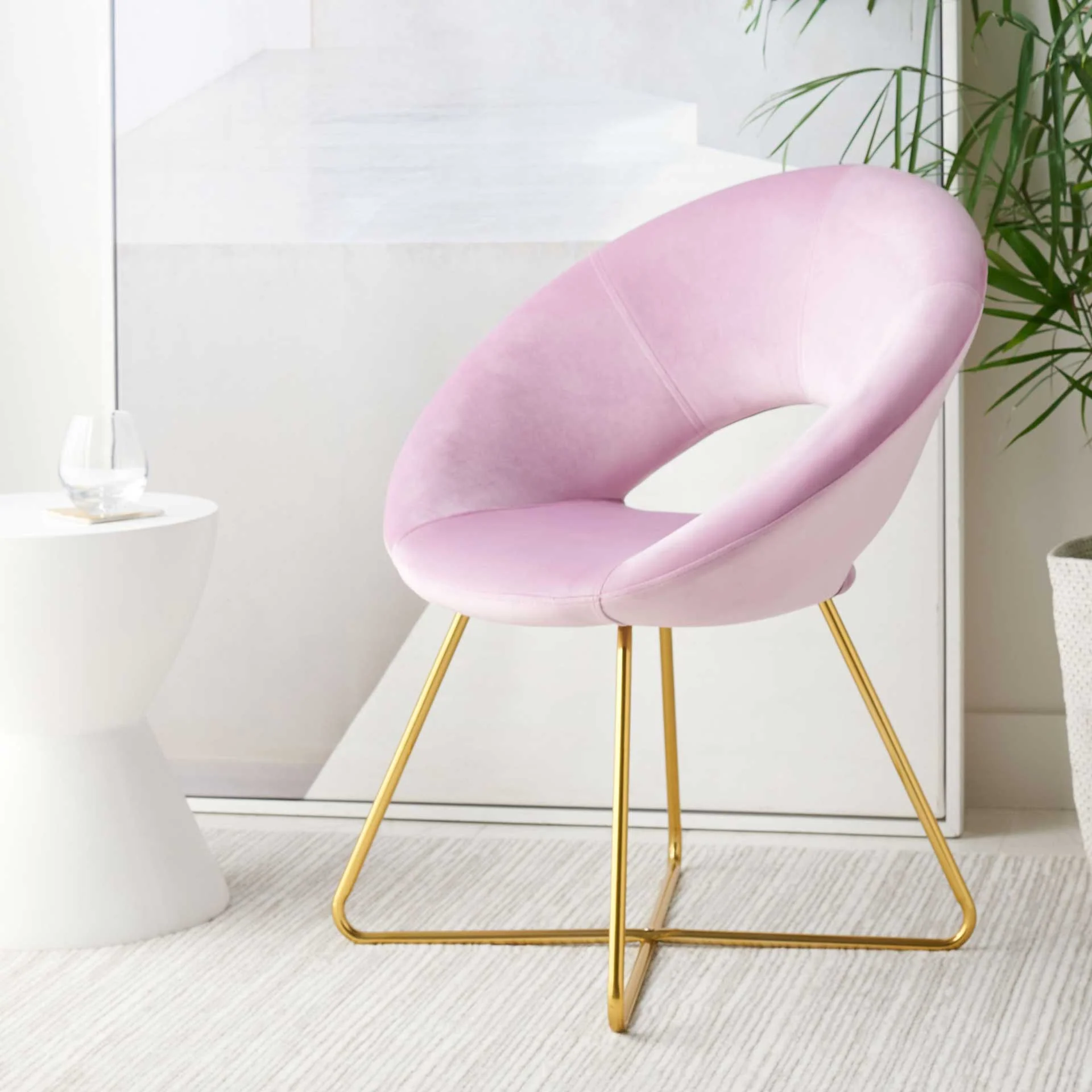 Alban Accent Chair Lilac/Gold - Image 4