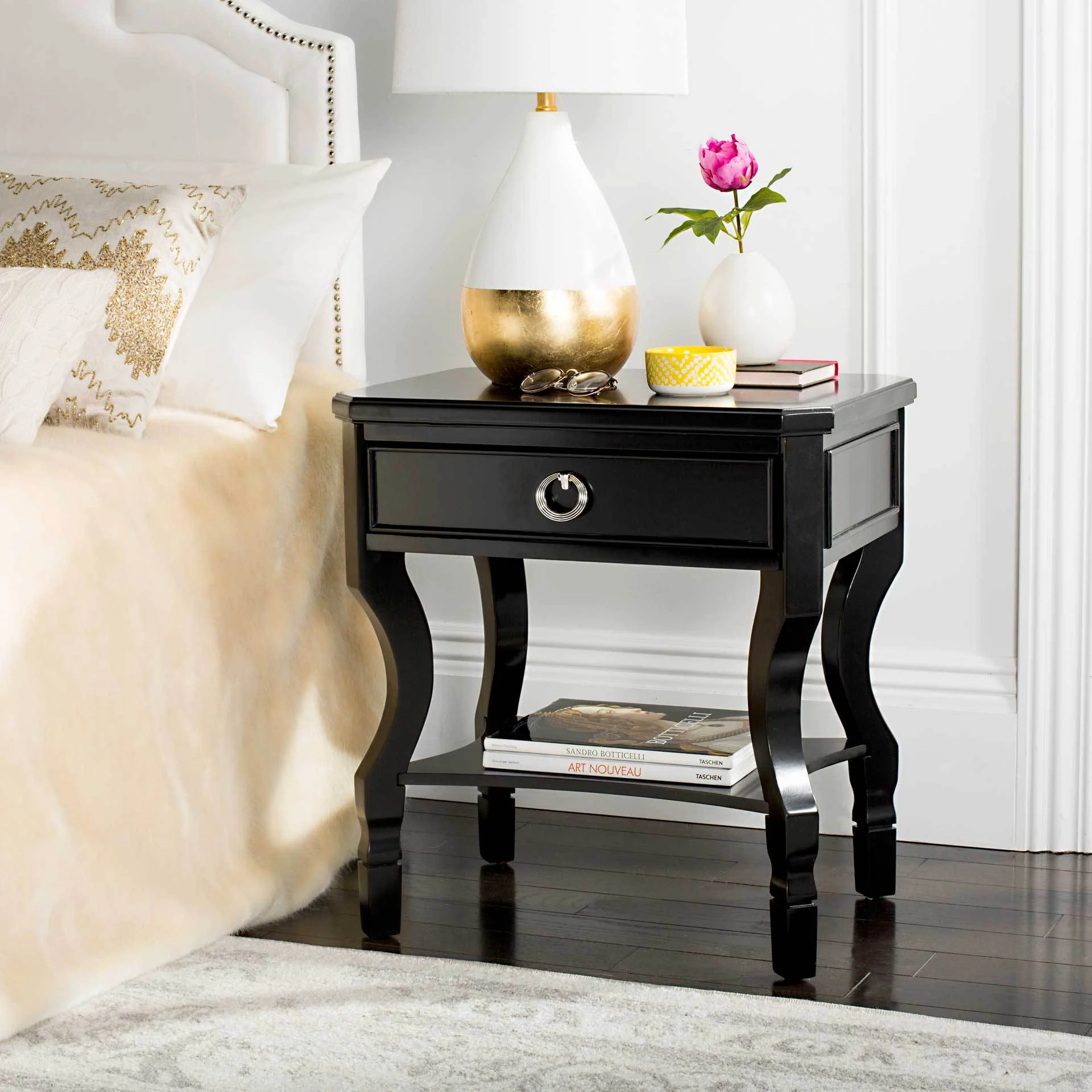 Albert One Drawer Nightstand Black - Image 6