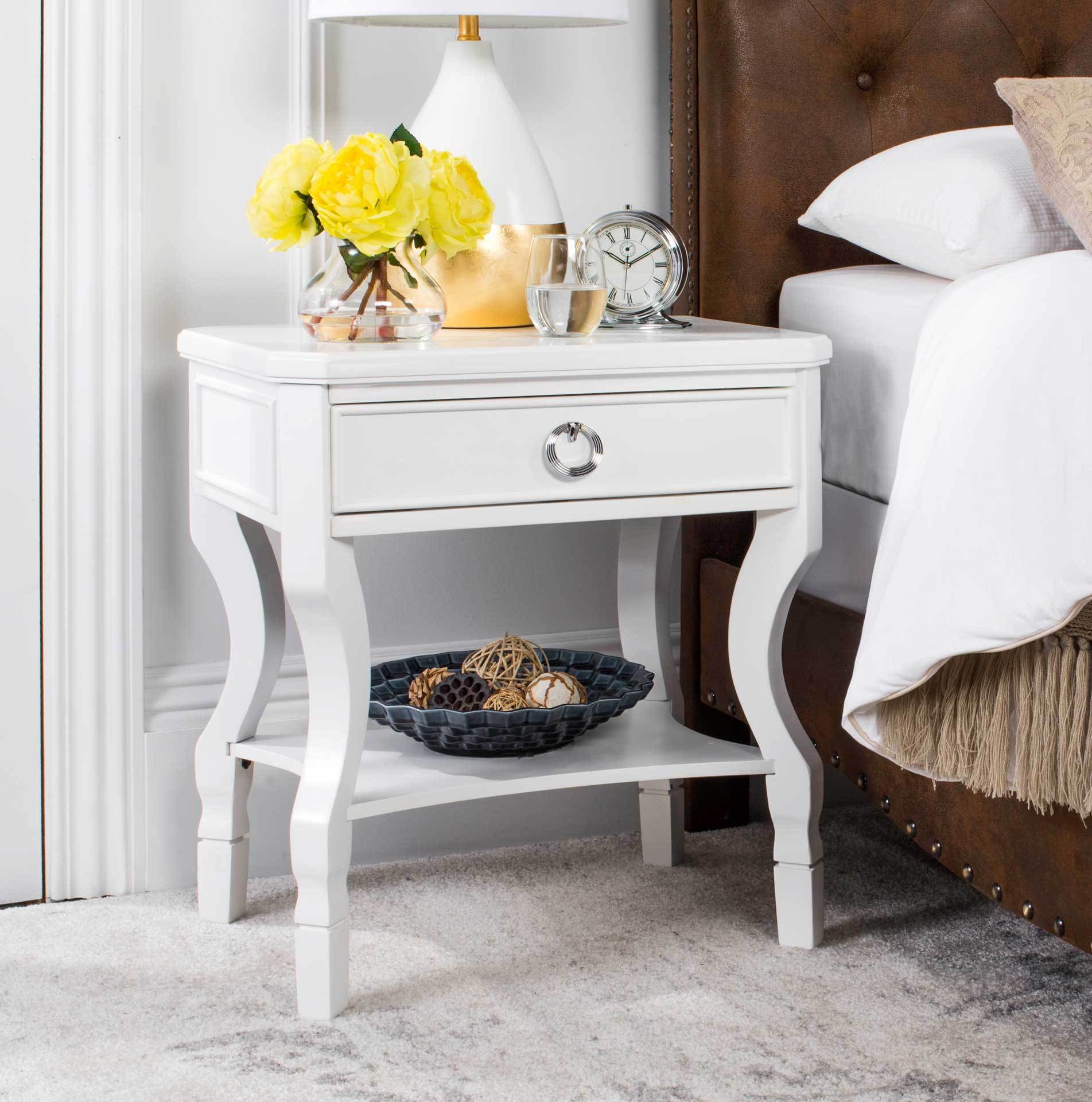 Albert One Drawer Nightstand White - Image 6