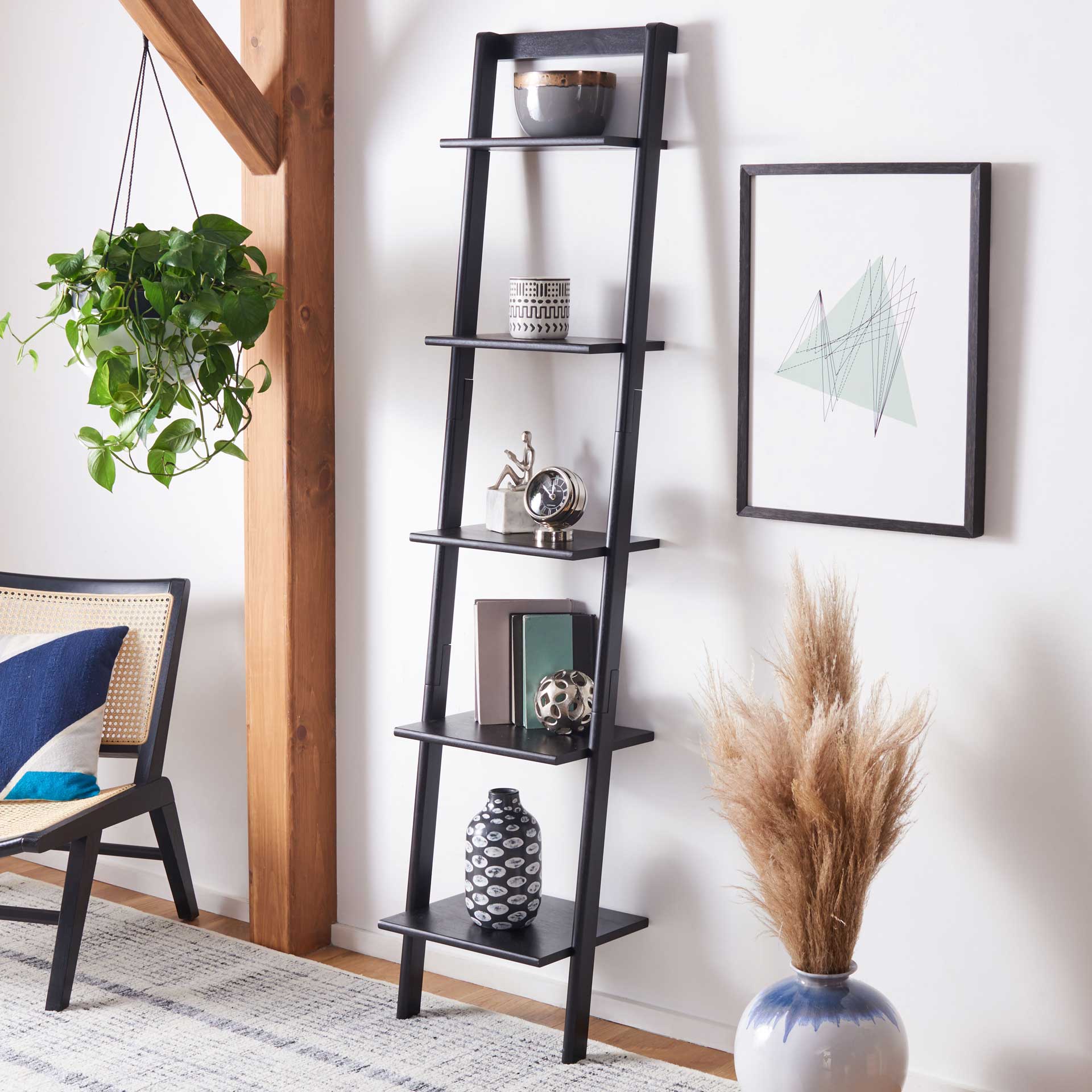 Albina 5 Tier Leaning Etagere All Black - Image 4
