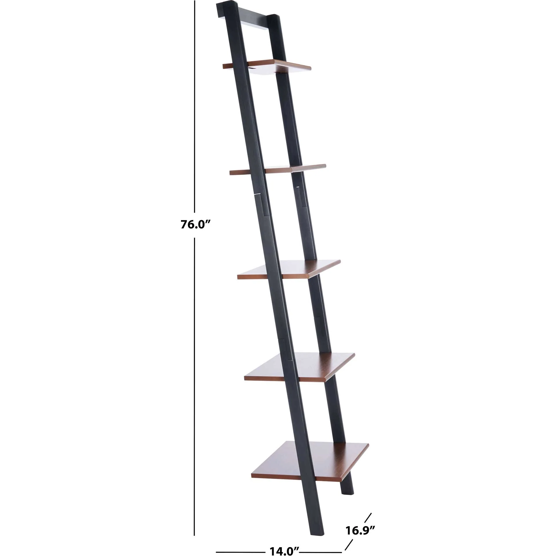 Albina 5 Tier Leaning Etagere Honey Brown/Charcoal - Image 7