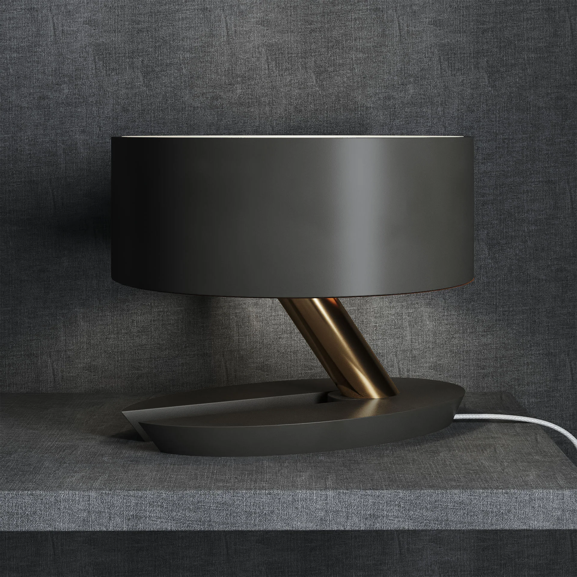 Albion Table Lamp Graphite/Brass - Image 2
