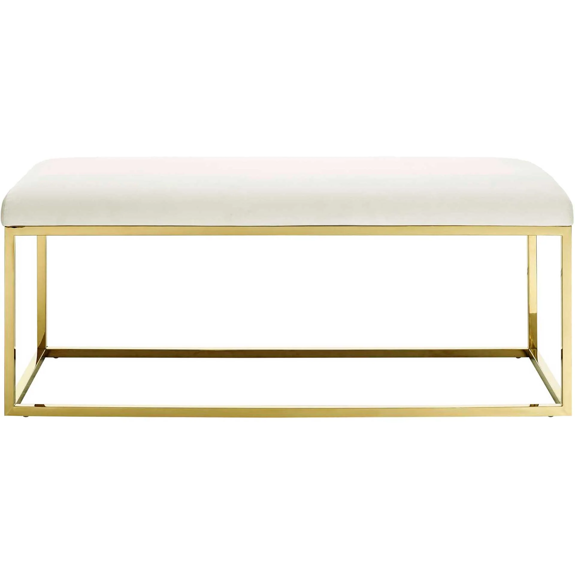 Alden Fabric Bench Gold/Ivory - Image 2