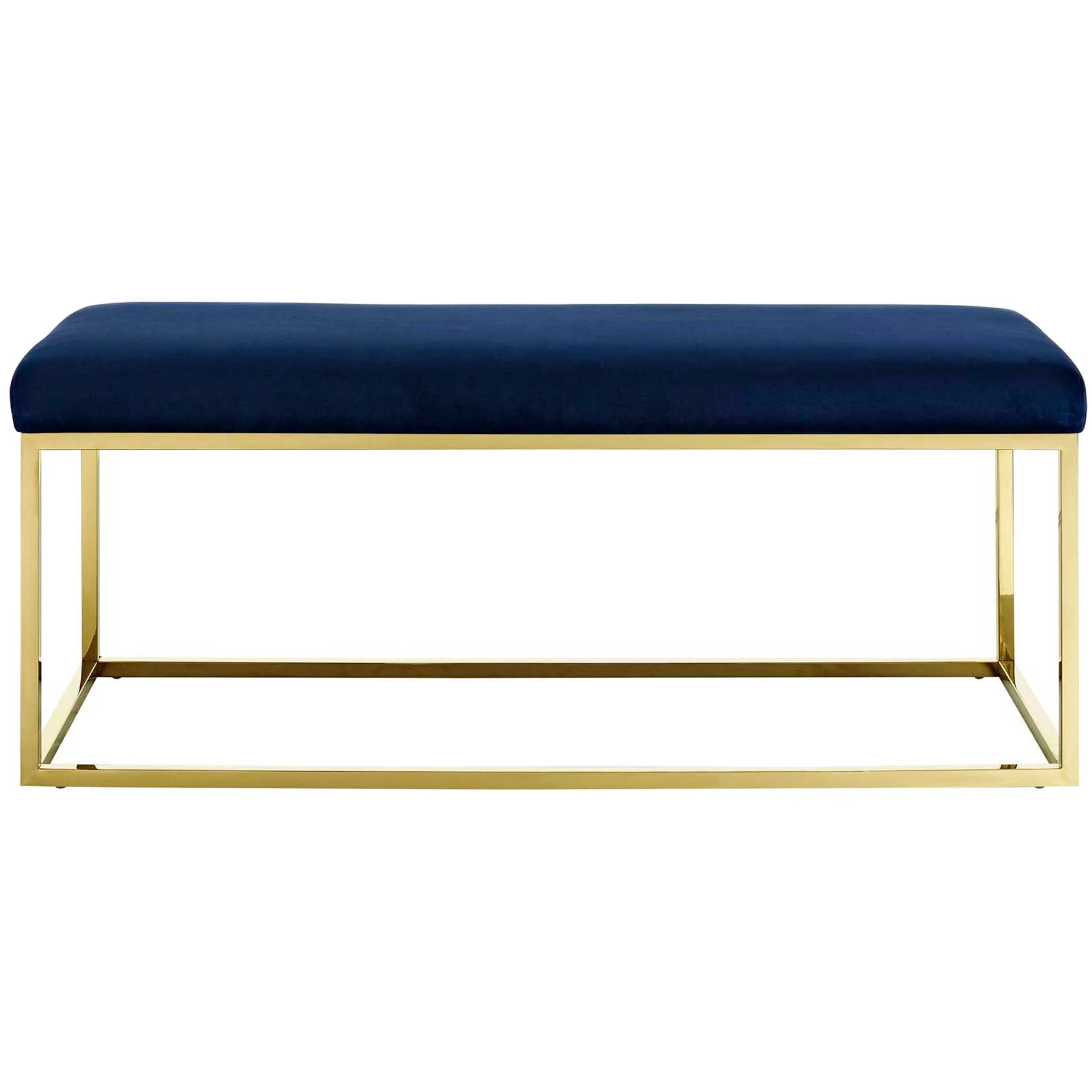Alden Fabric Bench Gold/Navy - Image 2