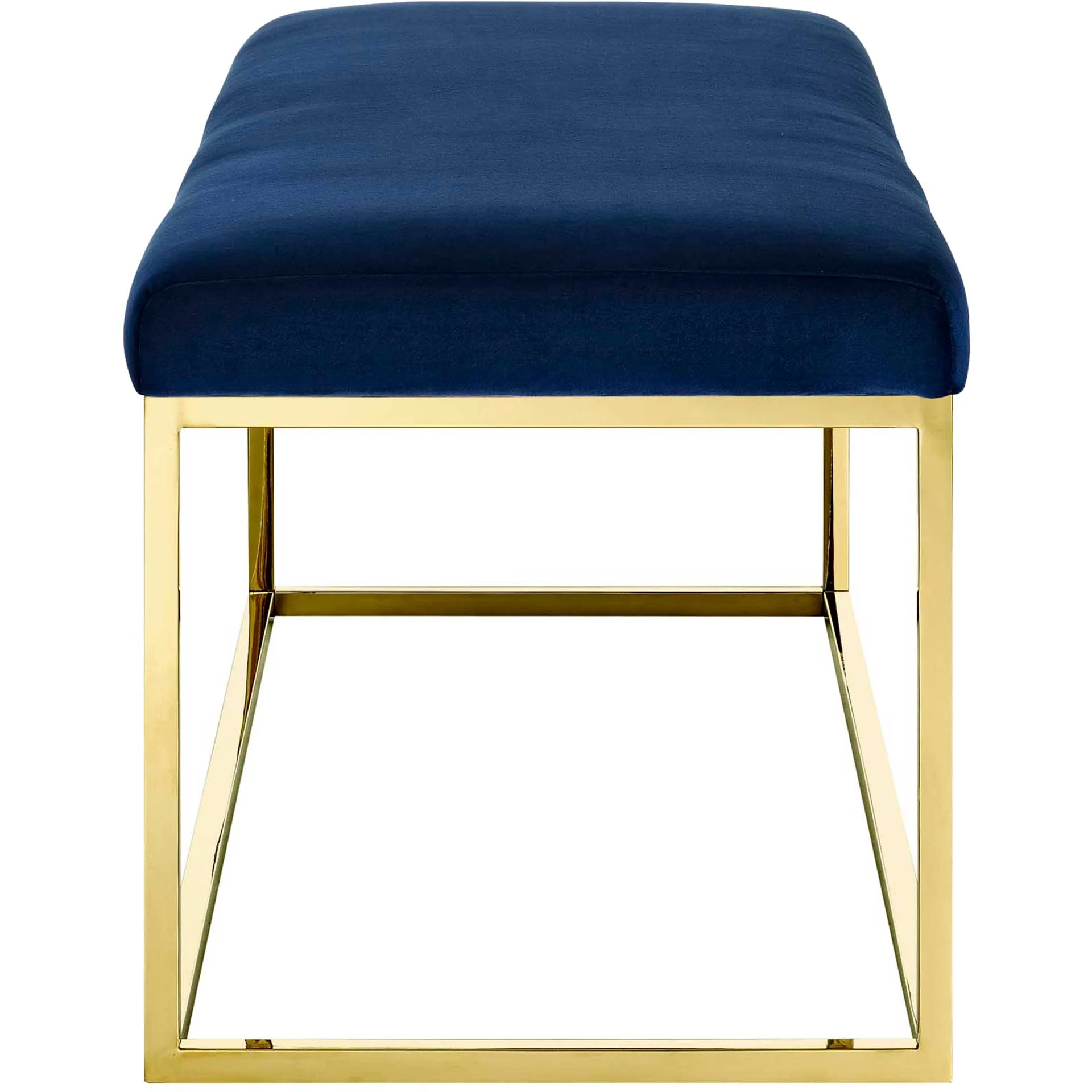 Alden Fabric Bench Gold/Navy - Image 3