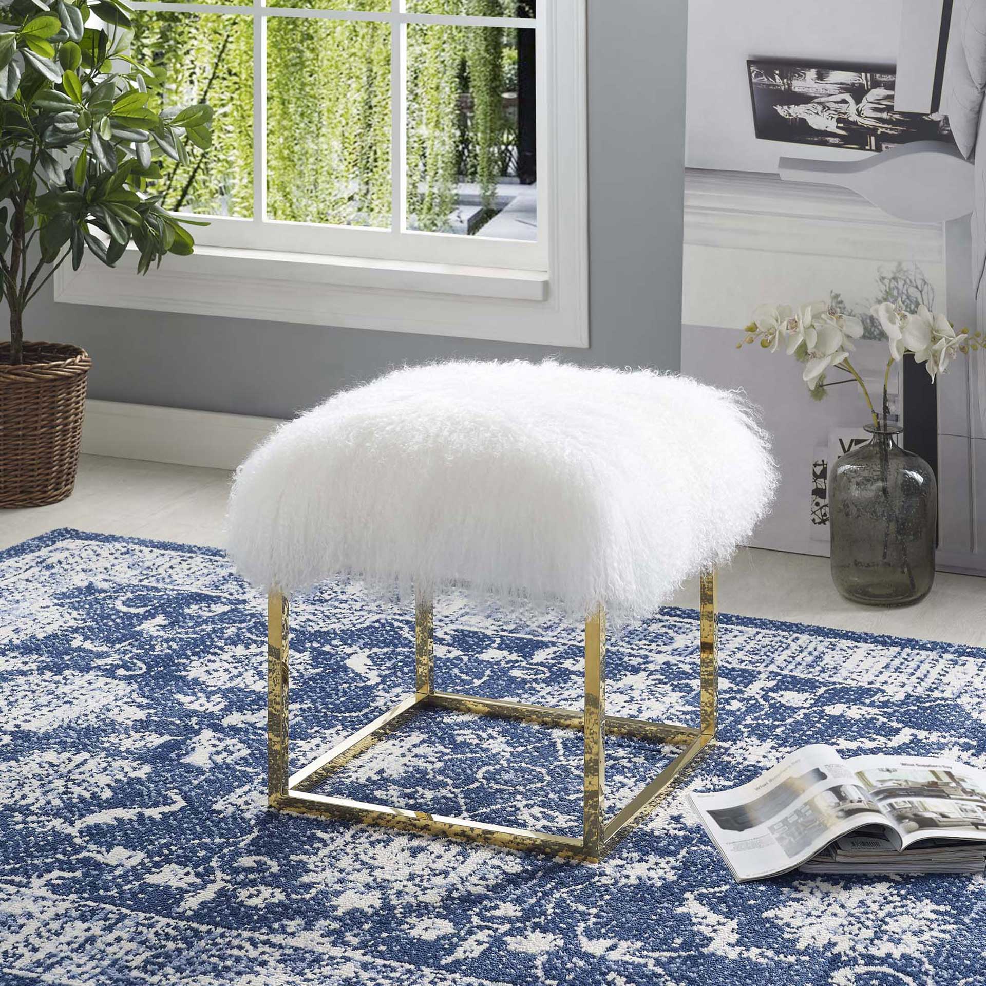 Alden Ottoman Gold/White - Image 4