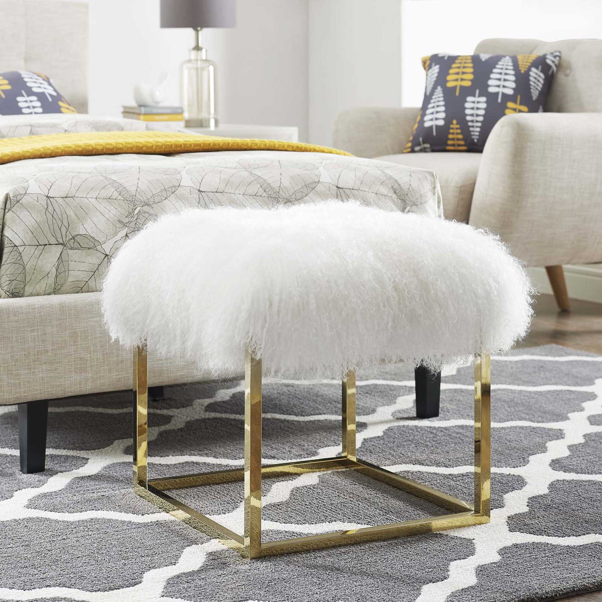 Alden Ottoman Gold/White - Image 5