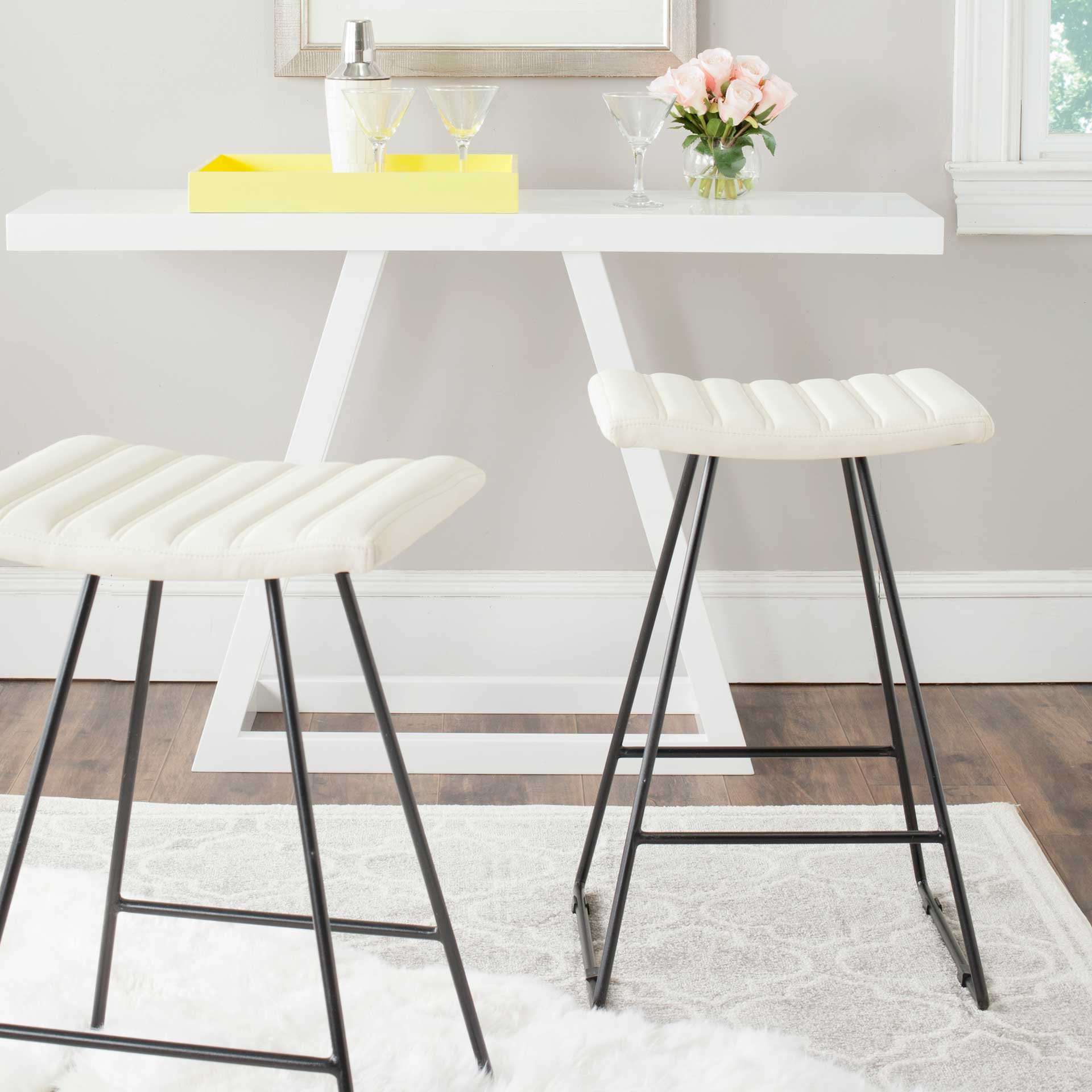 Aldo A-Line Bar Stool Cream/Black (Set of 2) - Image 11