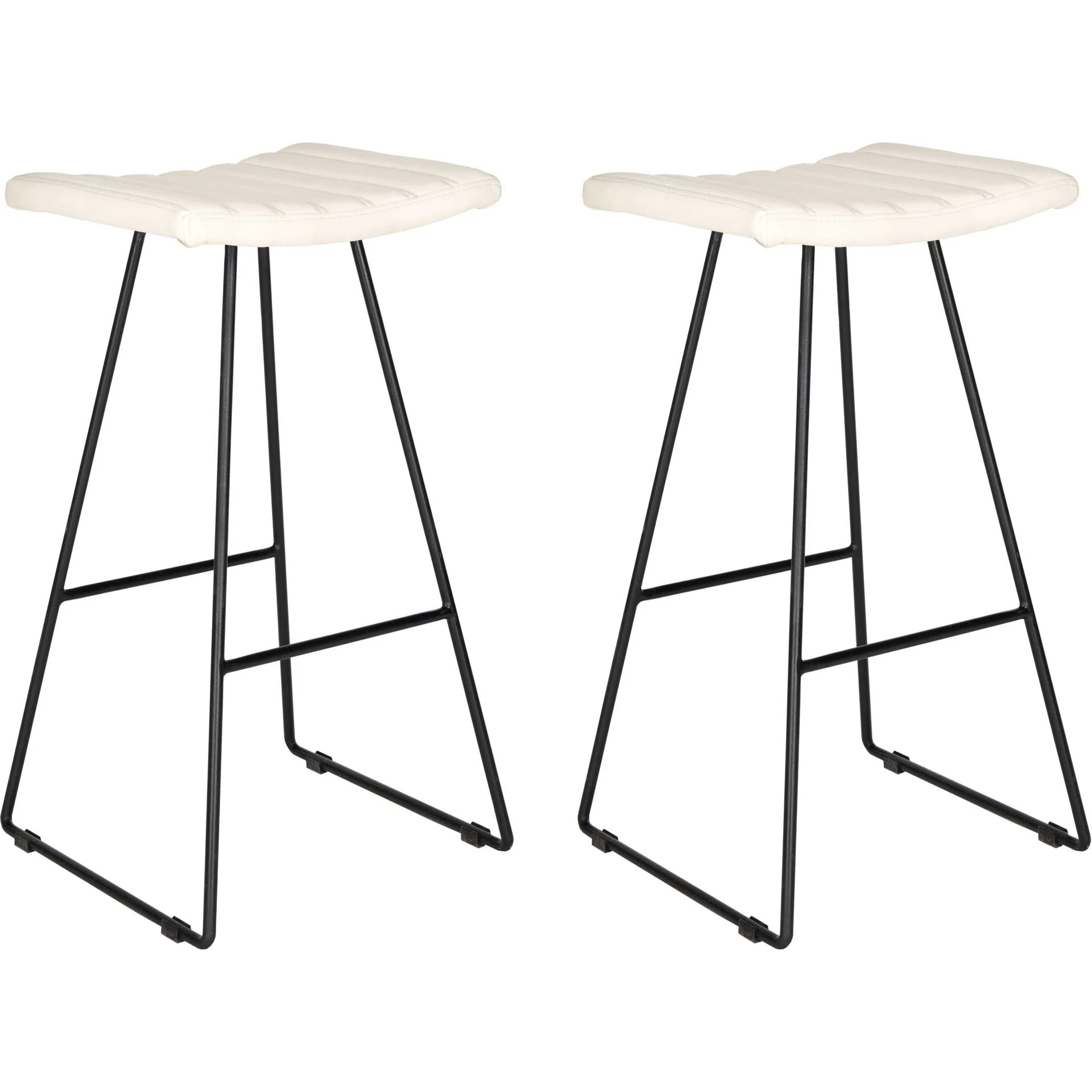 Aldo A-Line Bar Stool Cream/Black (Set of 2) - Image 2