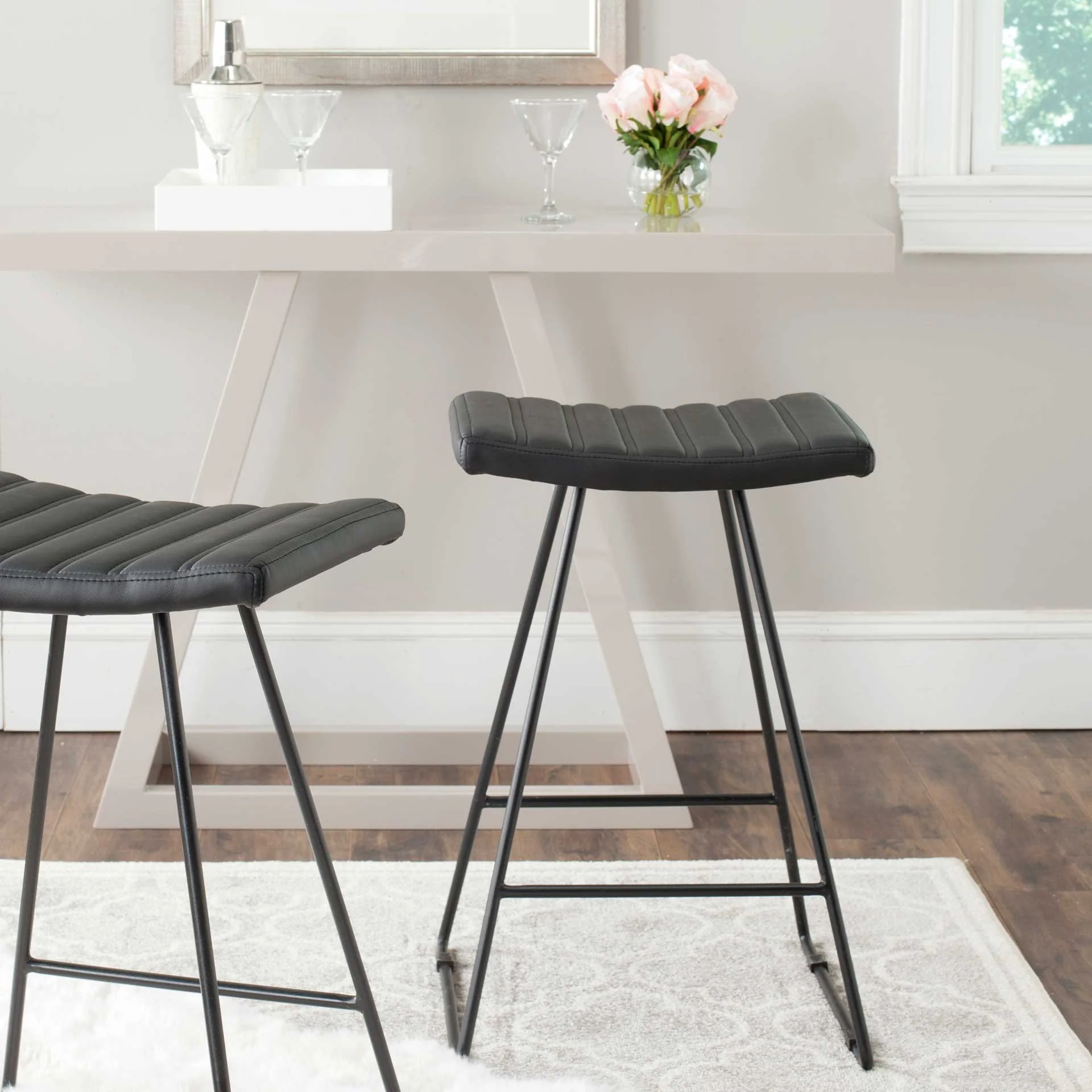 Aldo Bar Stool Black/Black (Set of 2) - Image 12