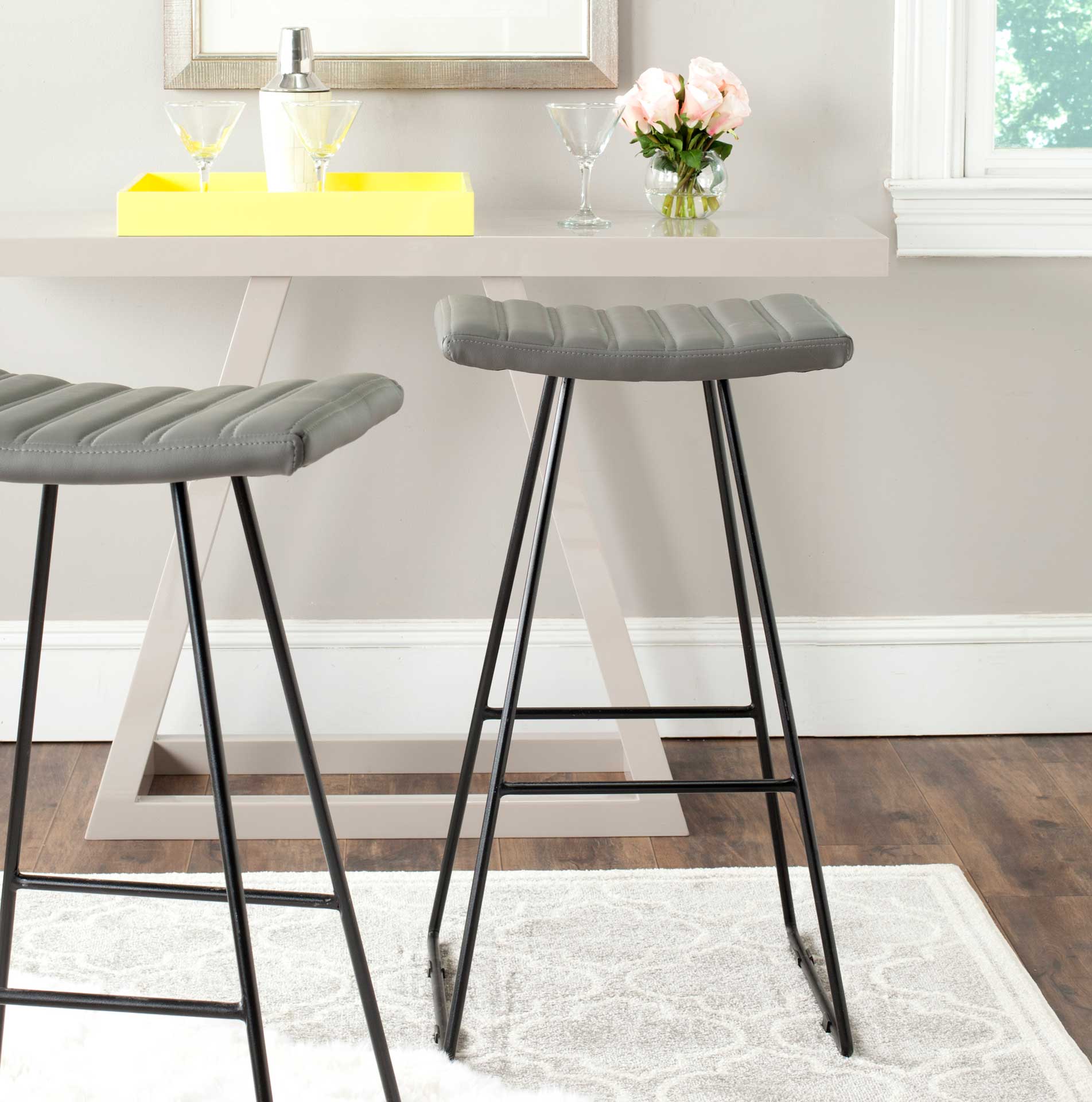 Aldo Bar Stool Gray/Black (Set of 2) - Image 6