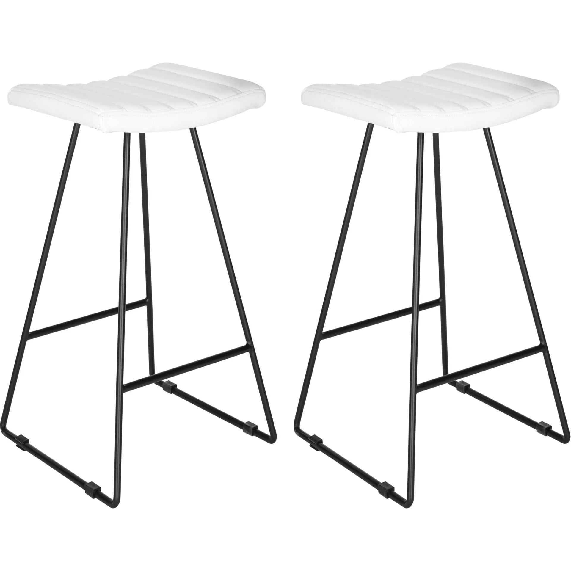 Aldo Bar Stool White/Black (Set of 2) - Image 2