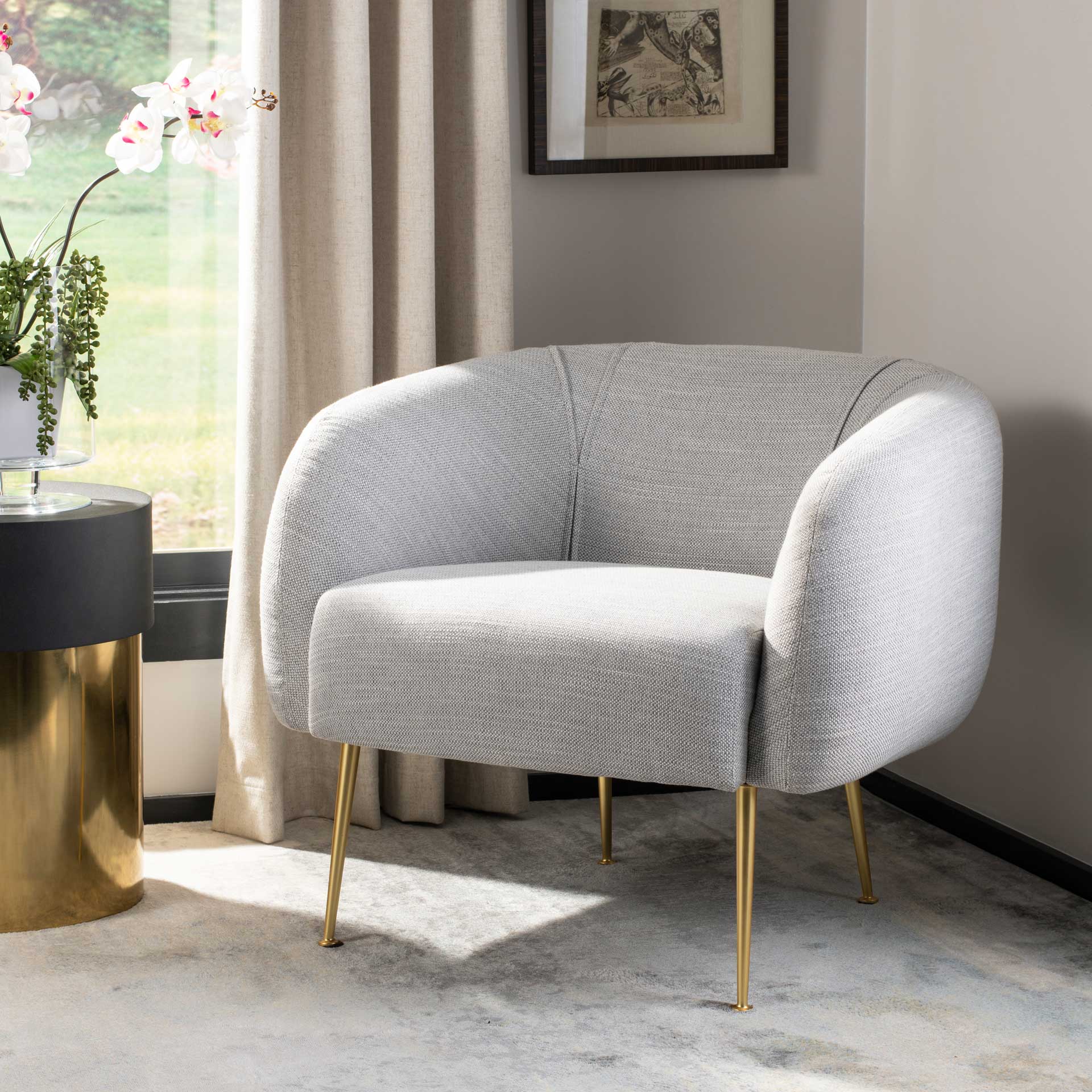 Alejandra Poly Blend Accent Chair Light Gray - Image 10
