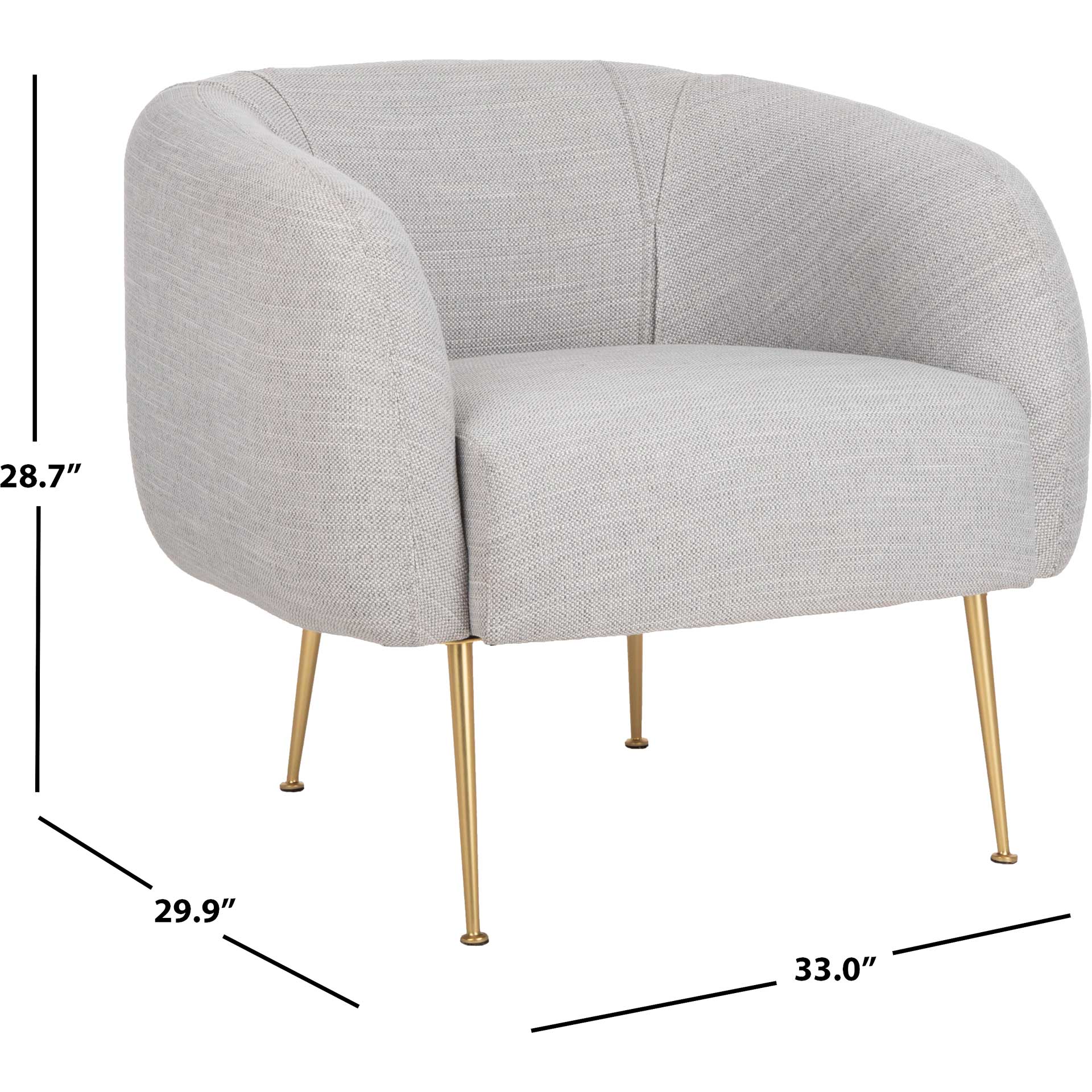Alejandra Poly Blend Accent Chair Light Gray - Image 9